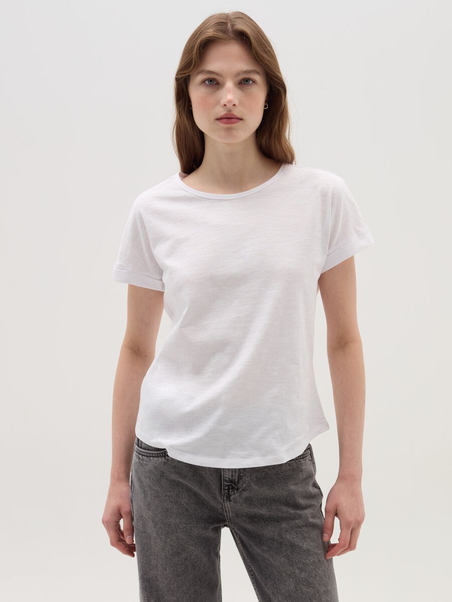 Cotton T-shirt with kimono sleeves_1