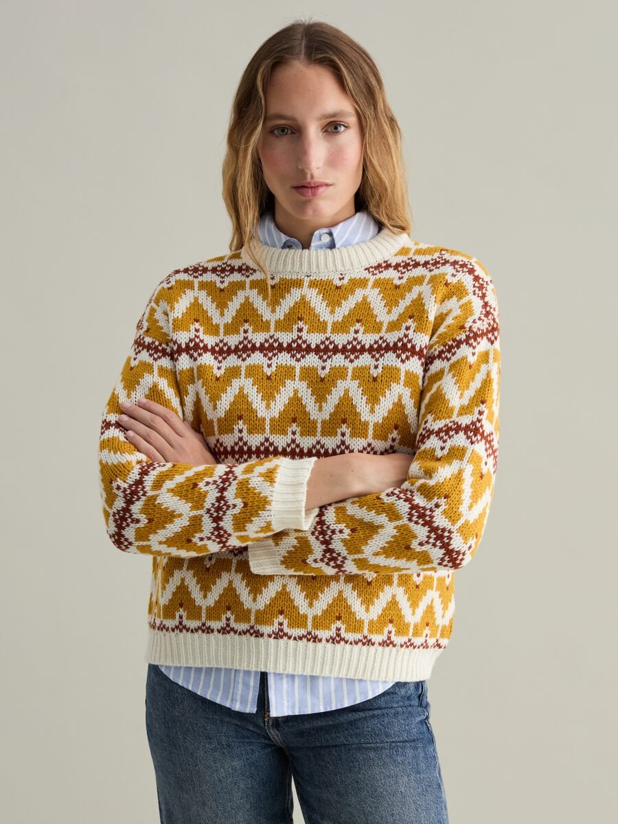 Pullover with jacquard Norwegian motif_1