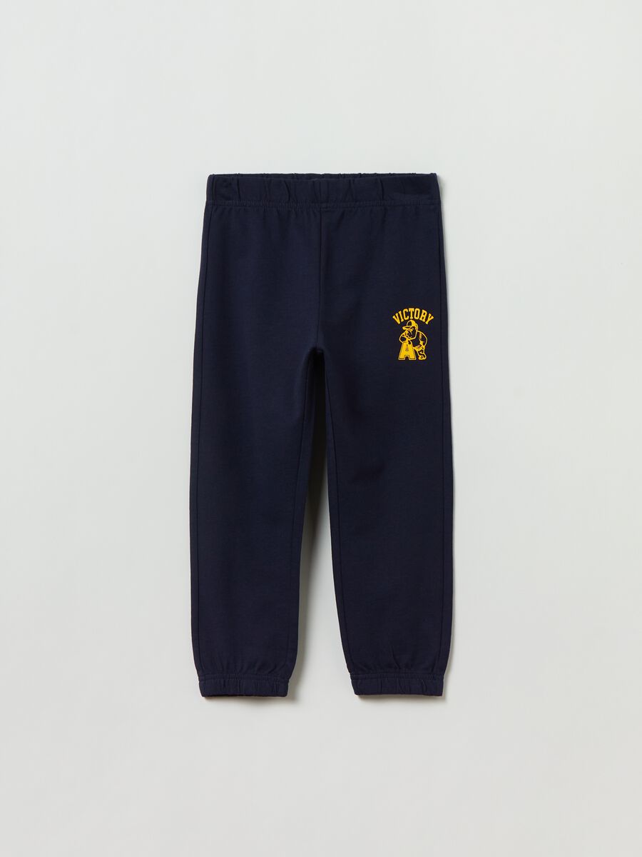 Fleece joggers with print_0