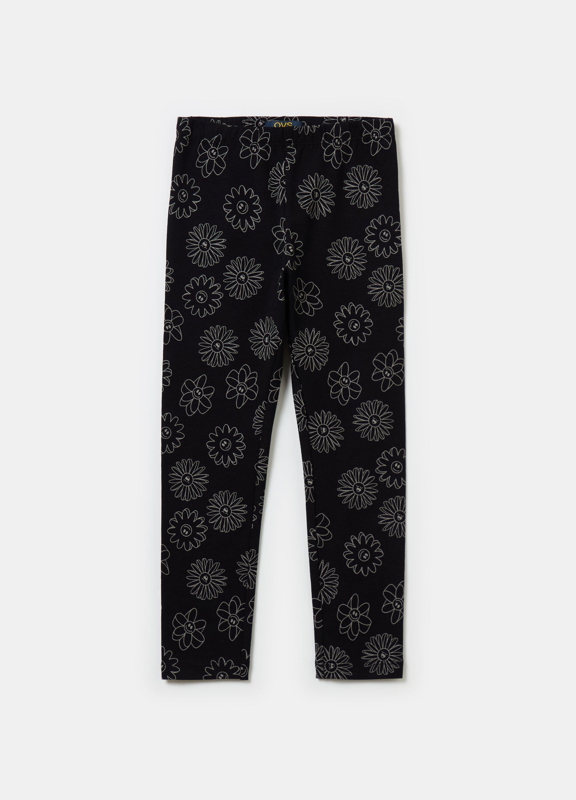 Printed stretch cotton leggings