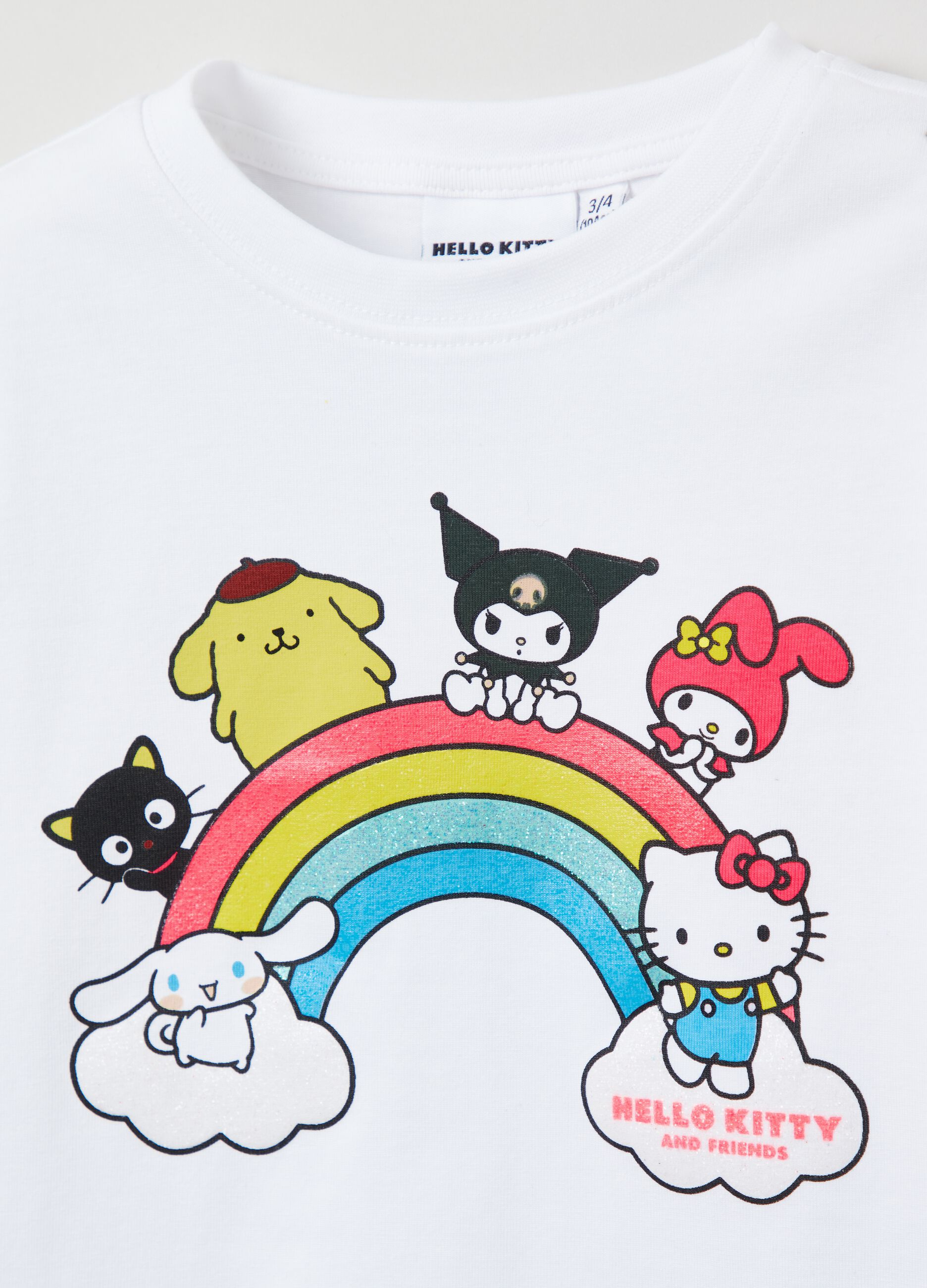 T-shirt with Hello Kitty glitter print