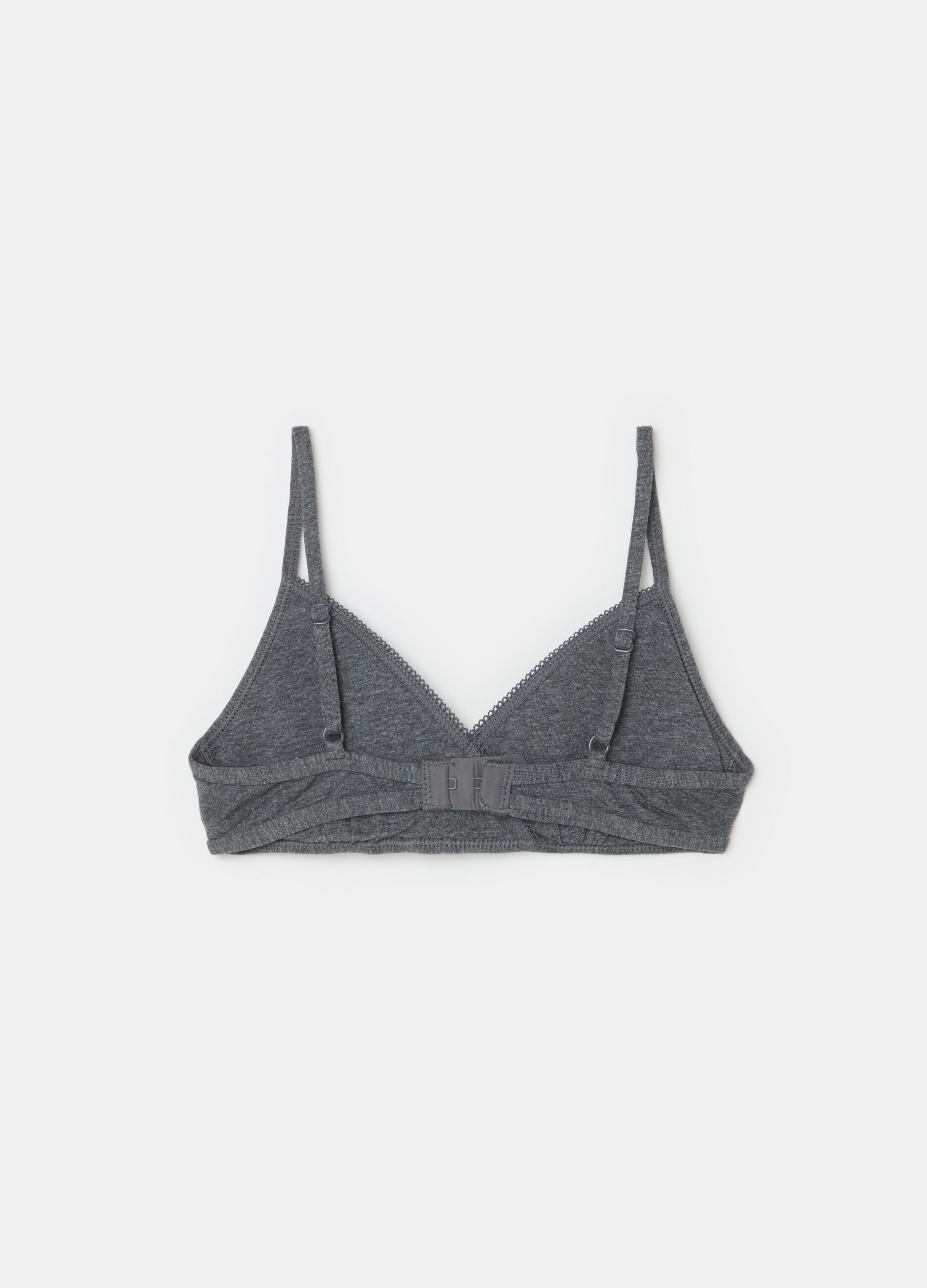 Semi-padded triangular bra