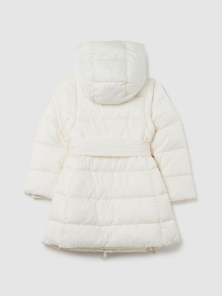 Quilted down jacket with hood_1