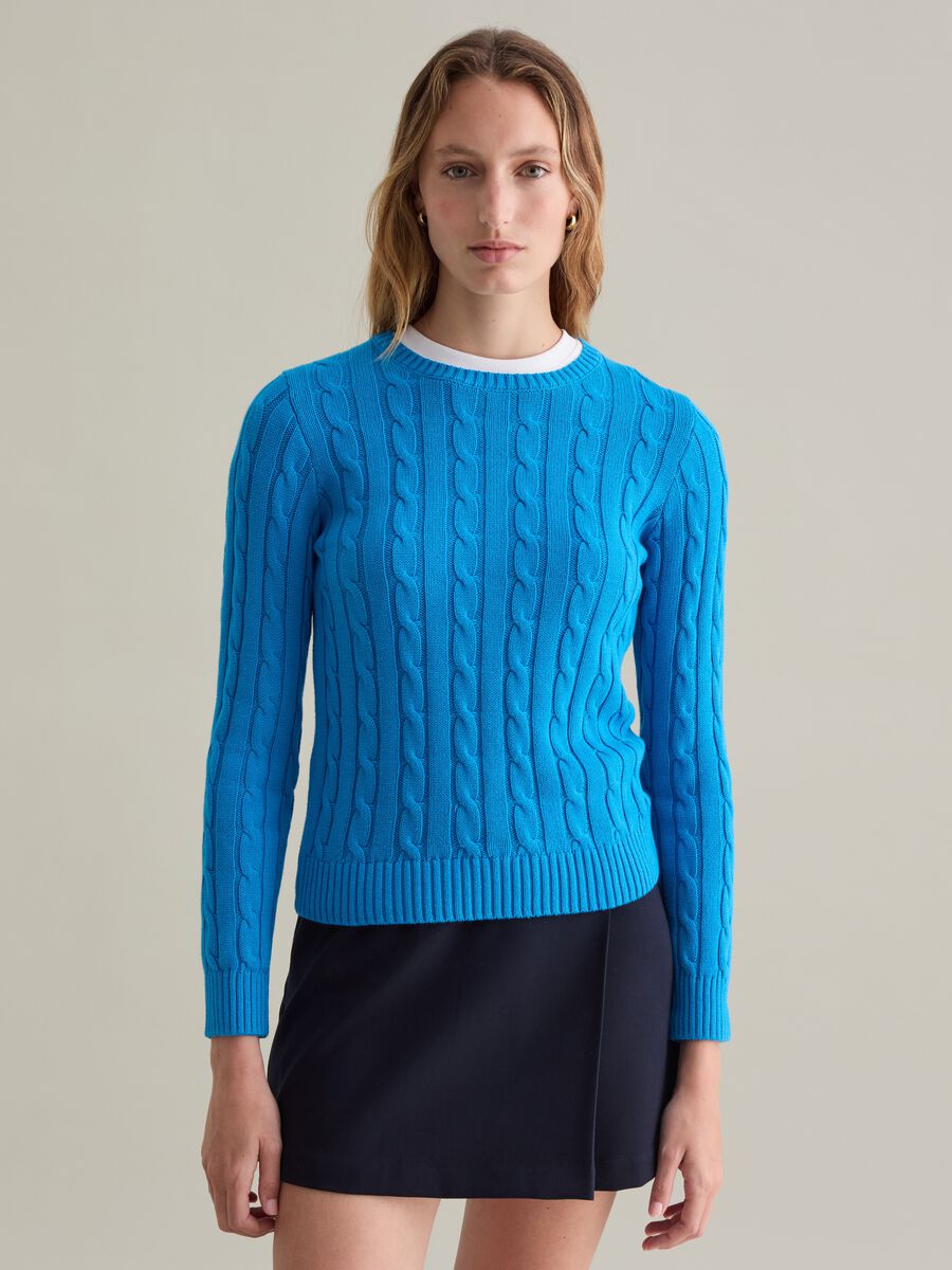 Ribbed pullover with cable-knit design_2