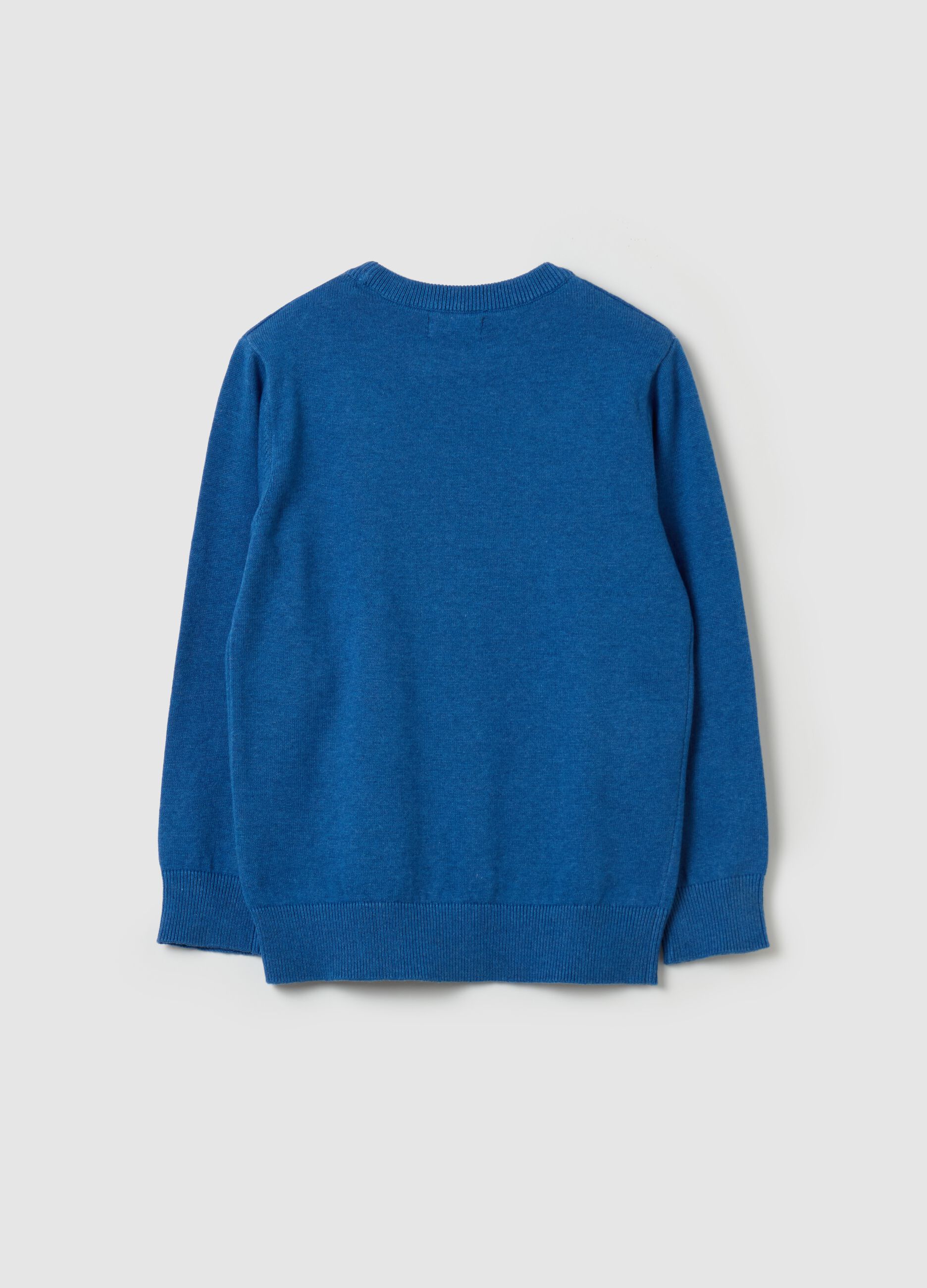 Cotton pullover with round neck