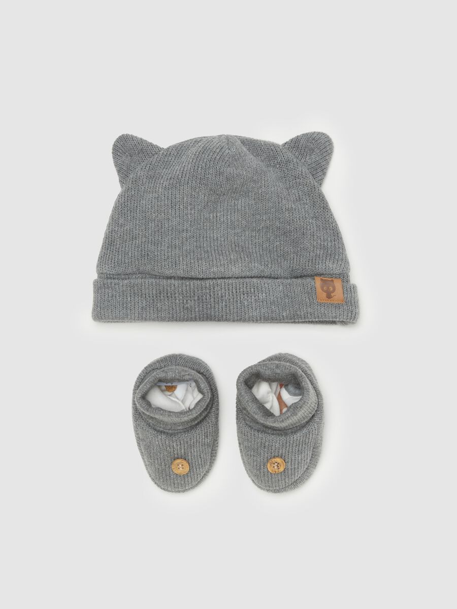 Knit hat and shoes set_0