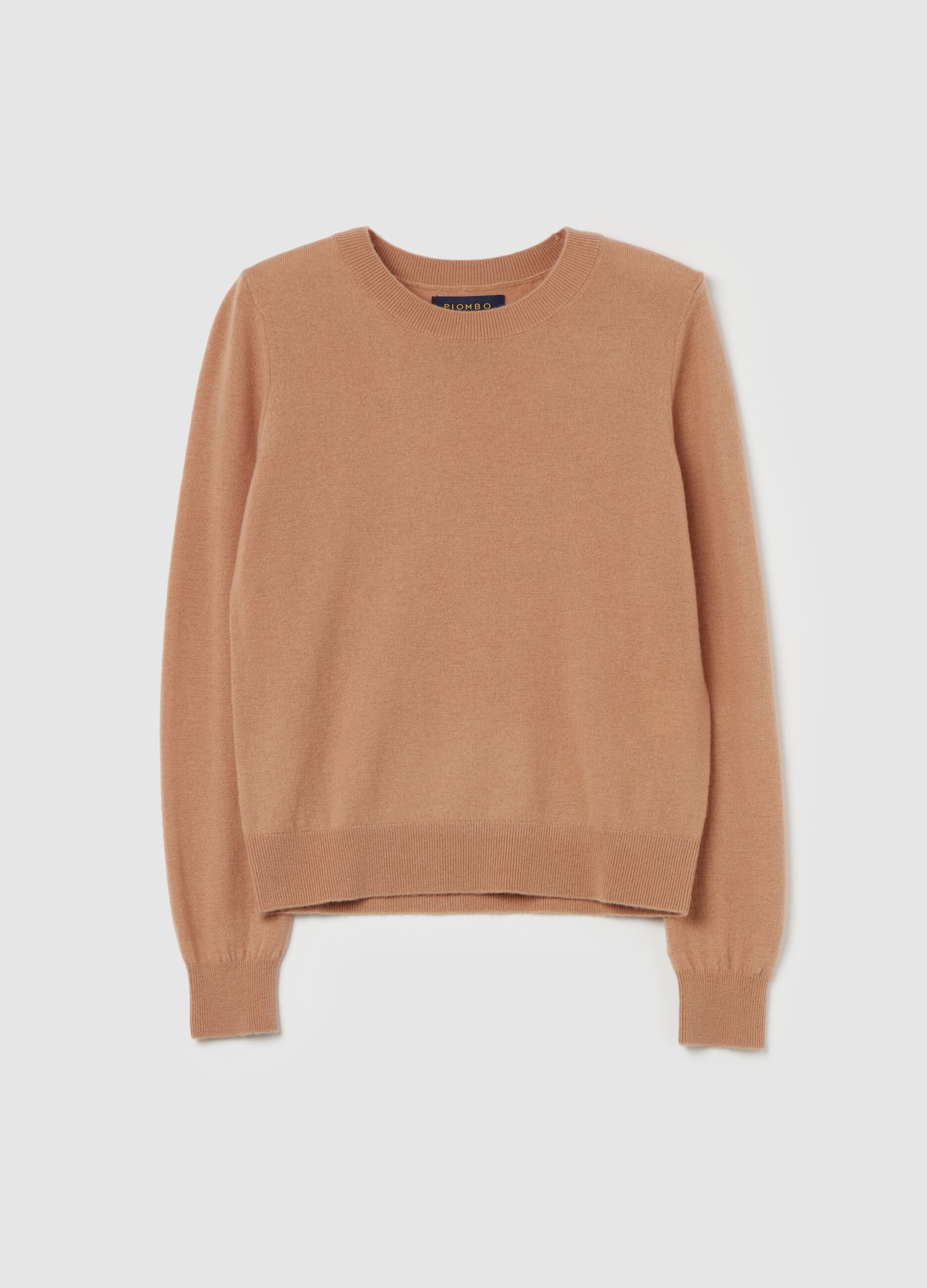 Wool pullover with round neck