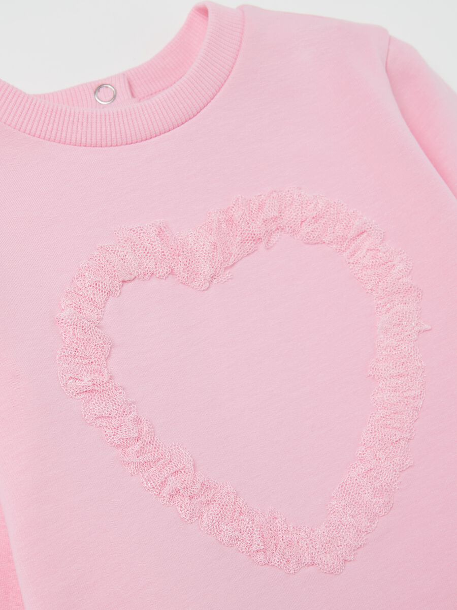 French terry sweatshirt with tulle heart_2