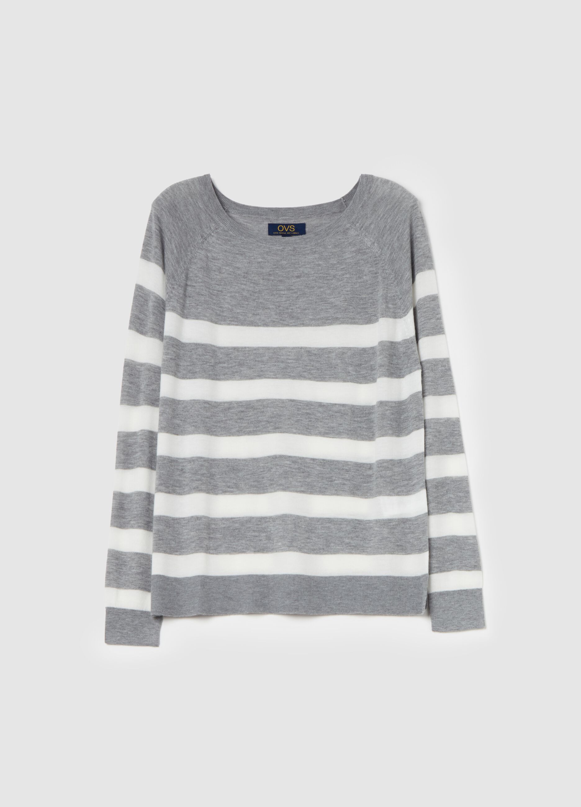 Striped top with raglan sleeves