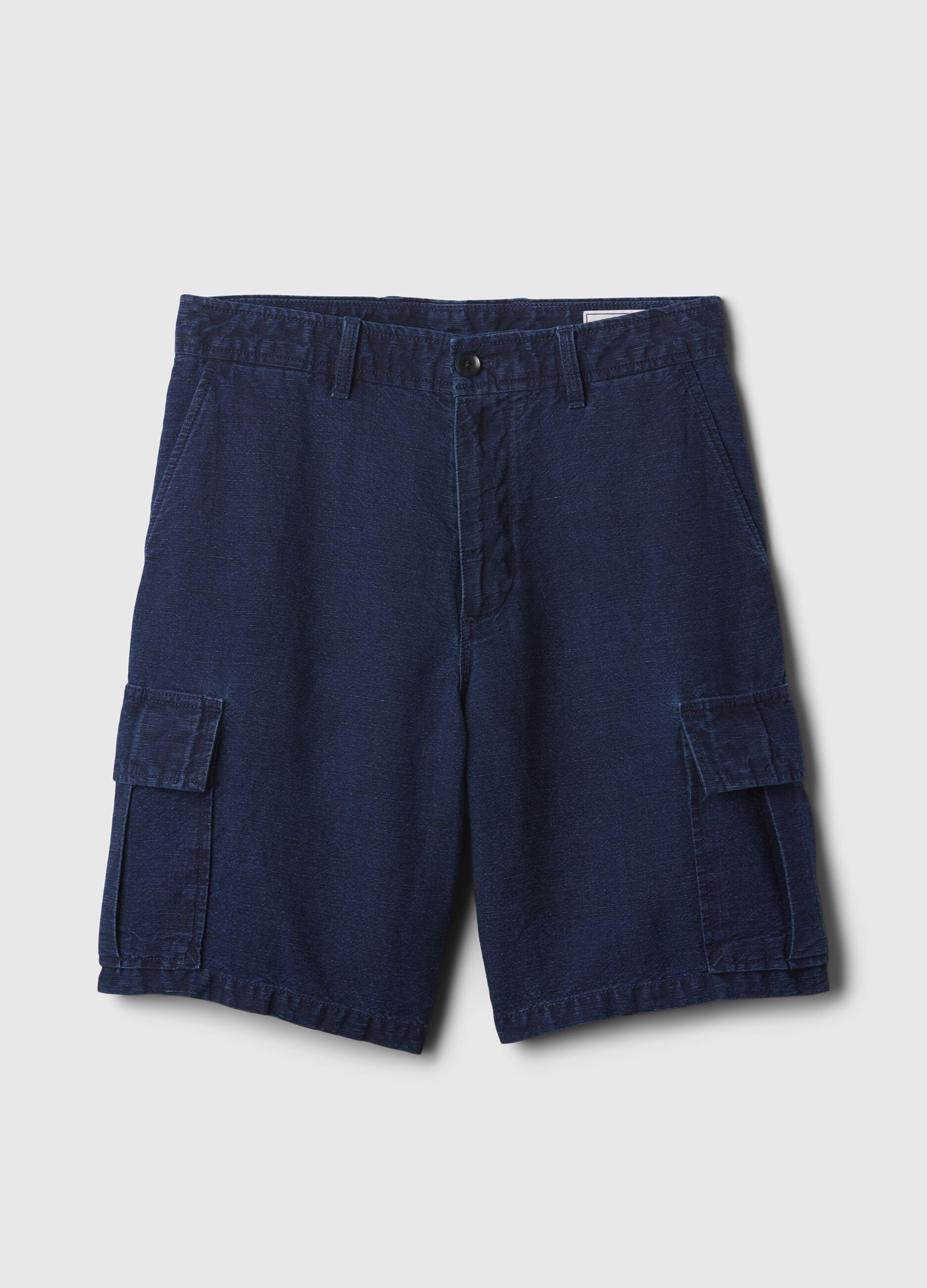 Cargo Bermuda shorts in linen and cotton