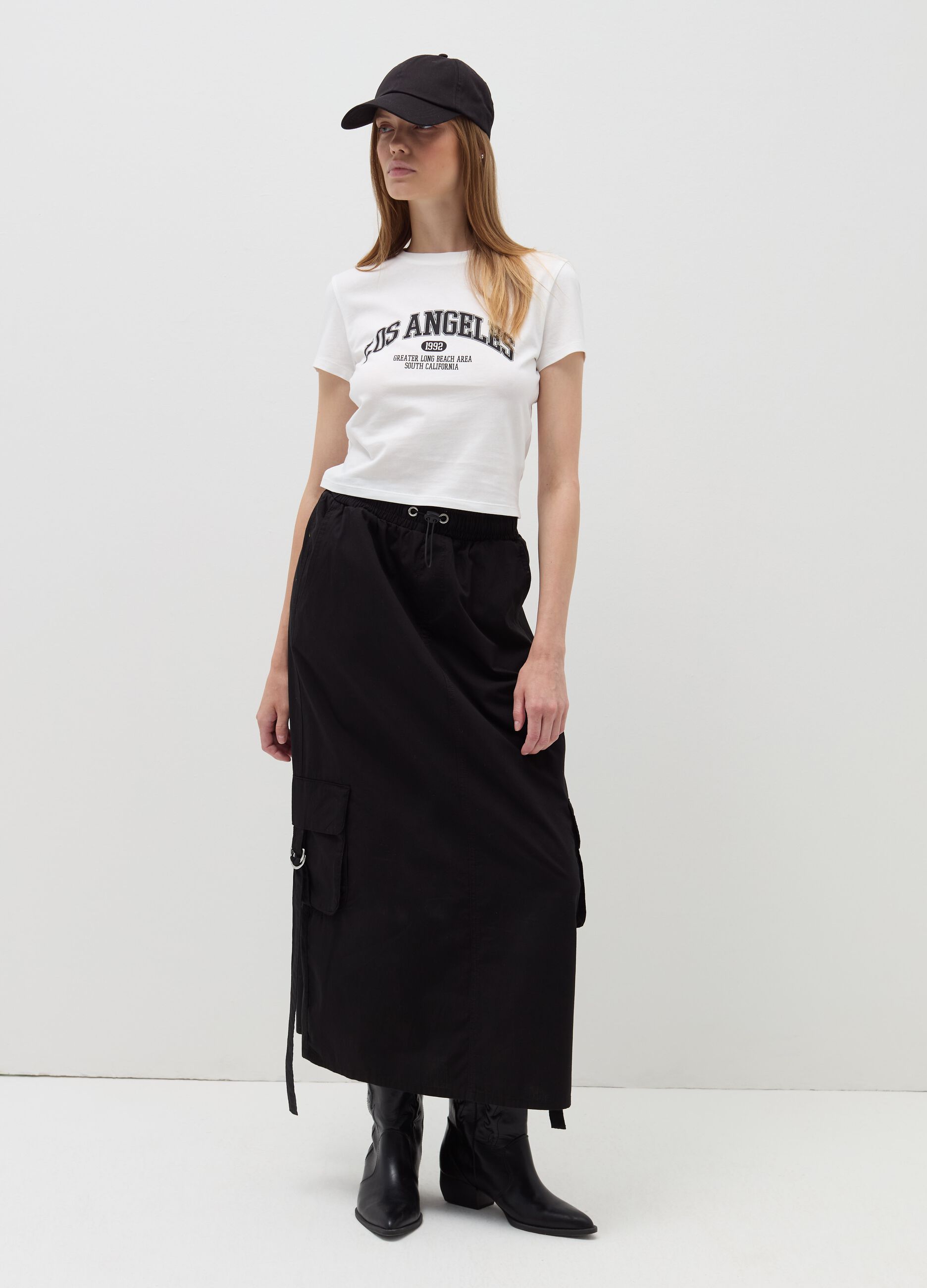 Crop T-shirt in cotton