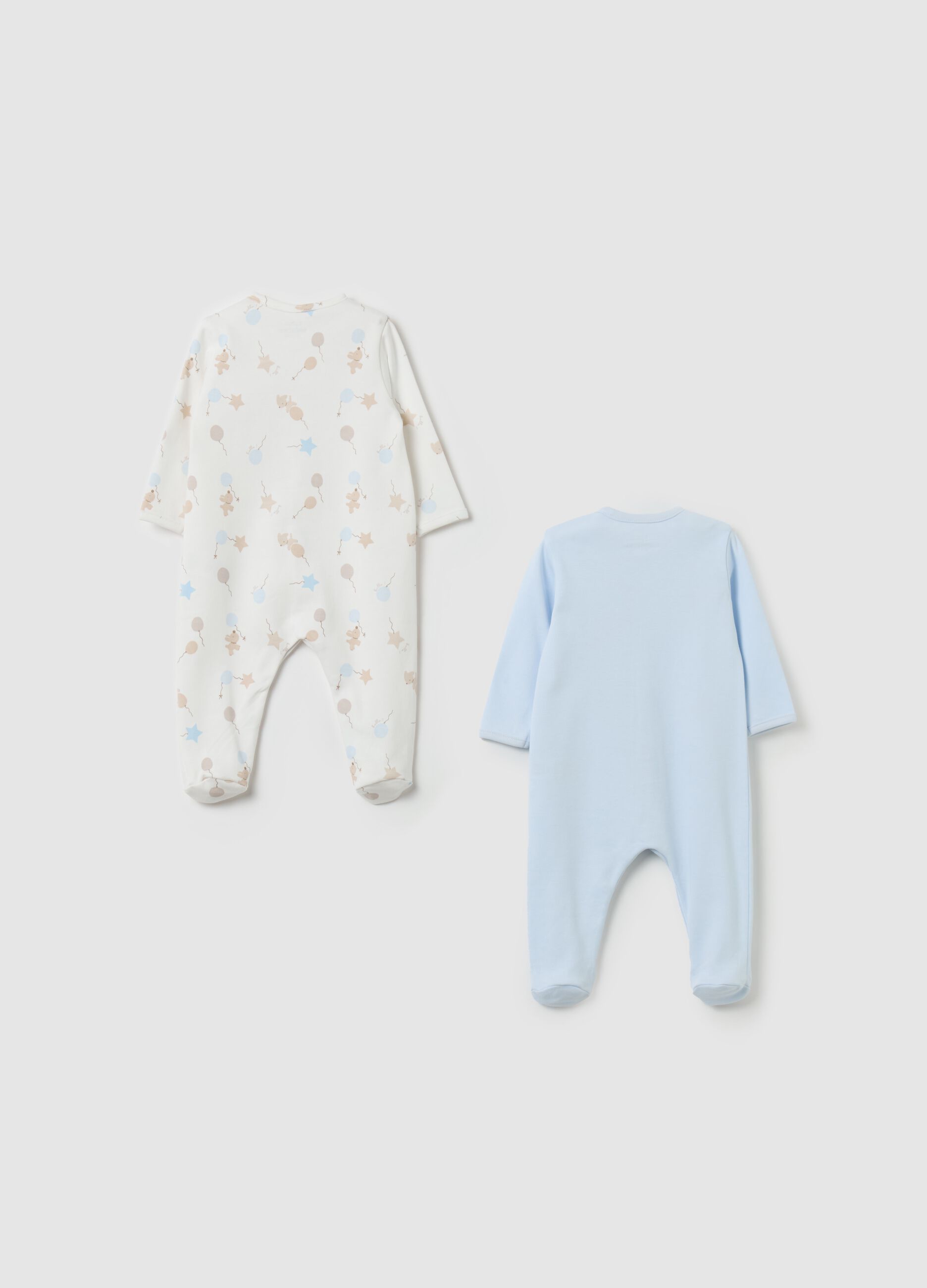 Two-pack onesies in organic cotton with feet