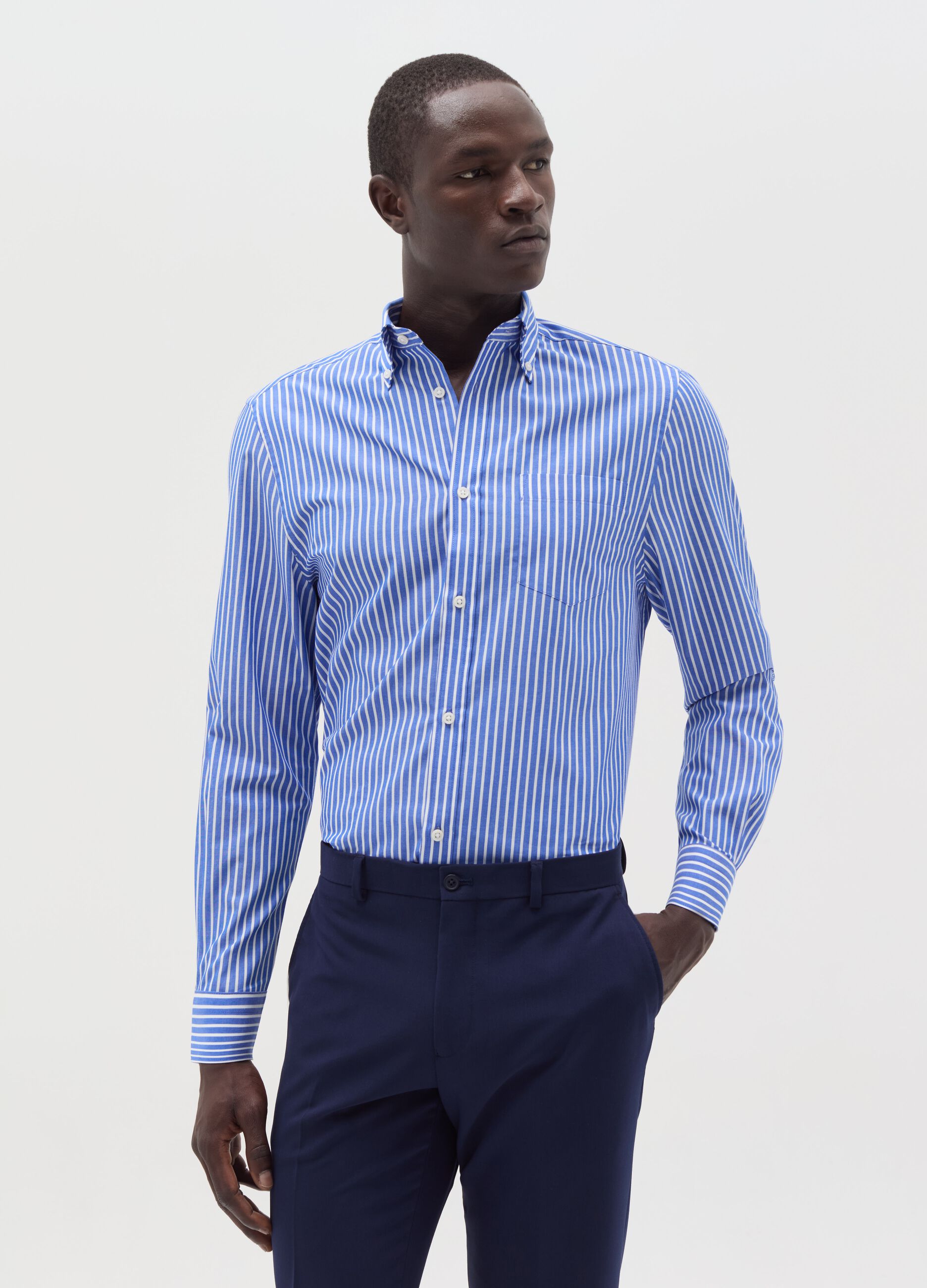 Regular-fit shirt with striped pattern