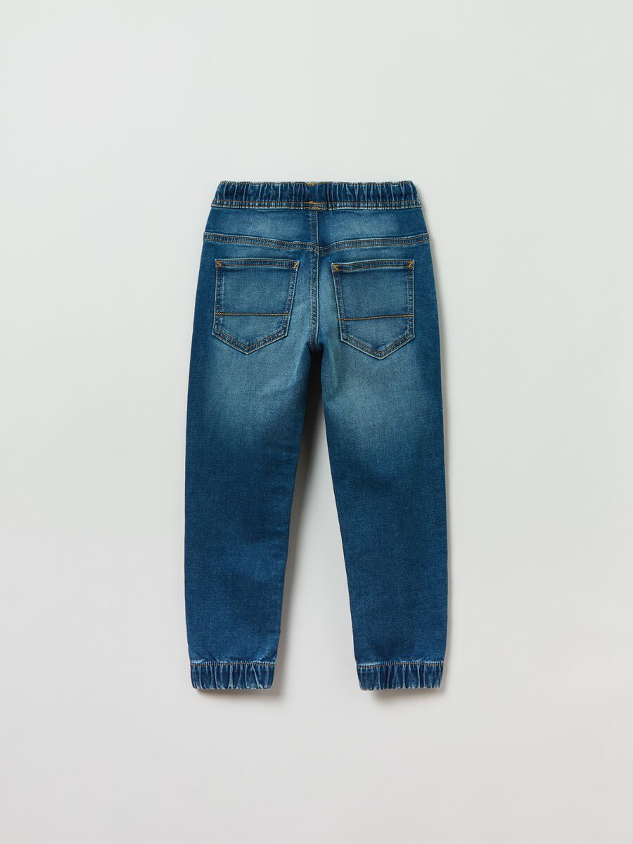 Joggers in denim con coulisse _1