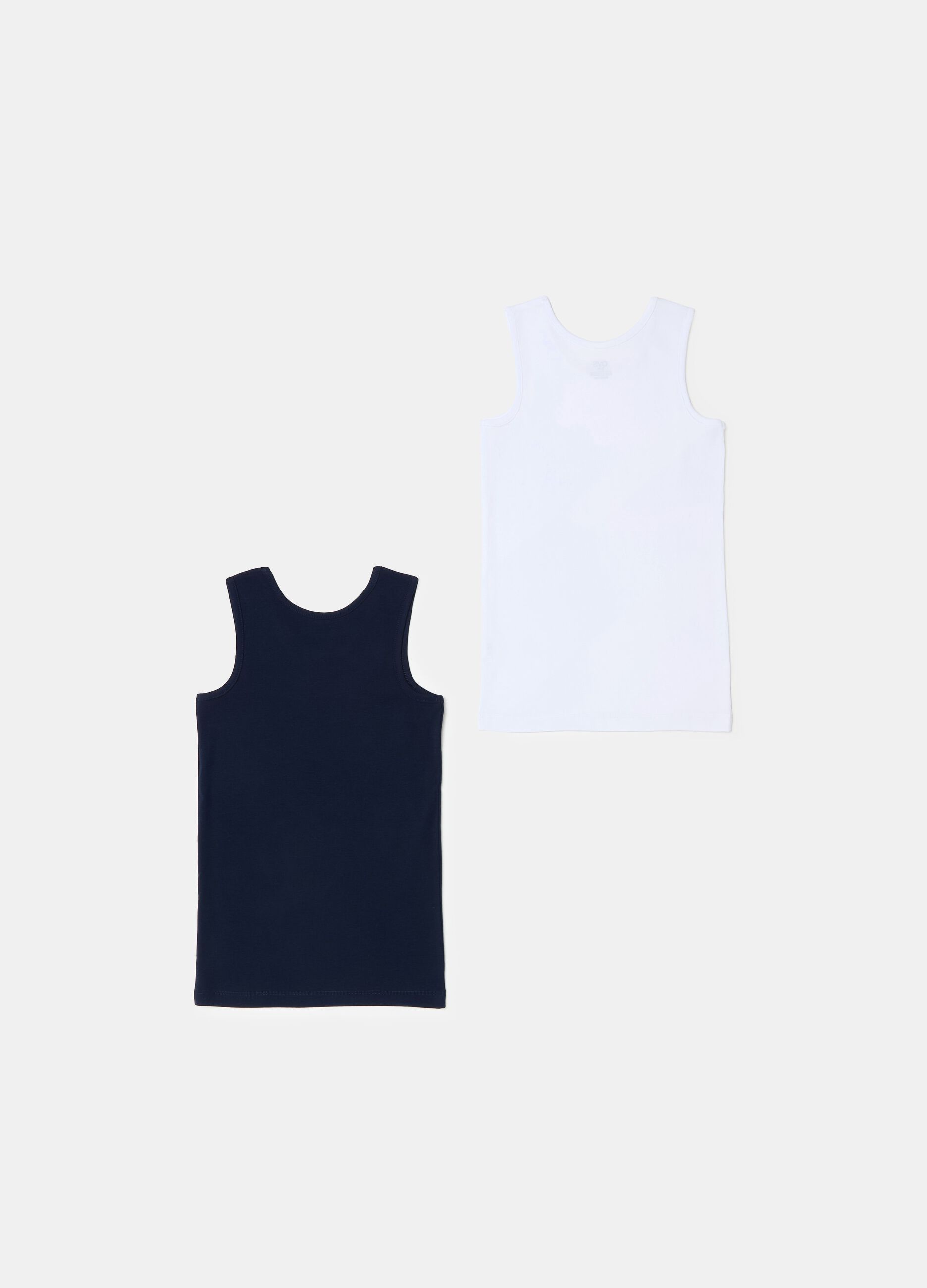 Two-pack racerback vests in organic cotton