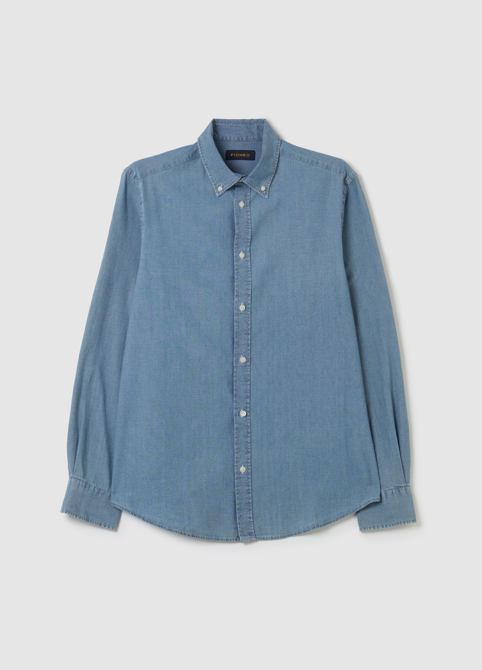 Regular-fit shirt in chambray cotton