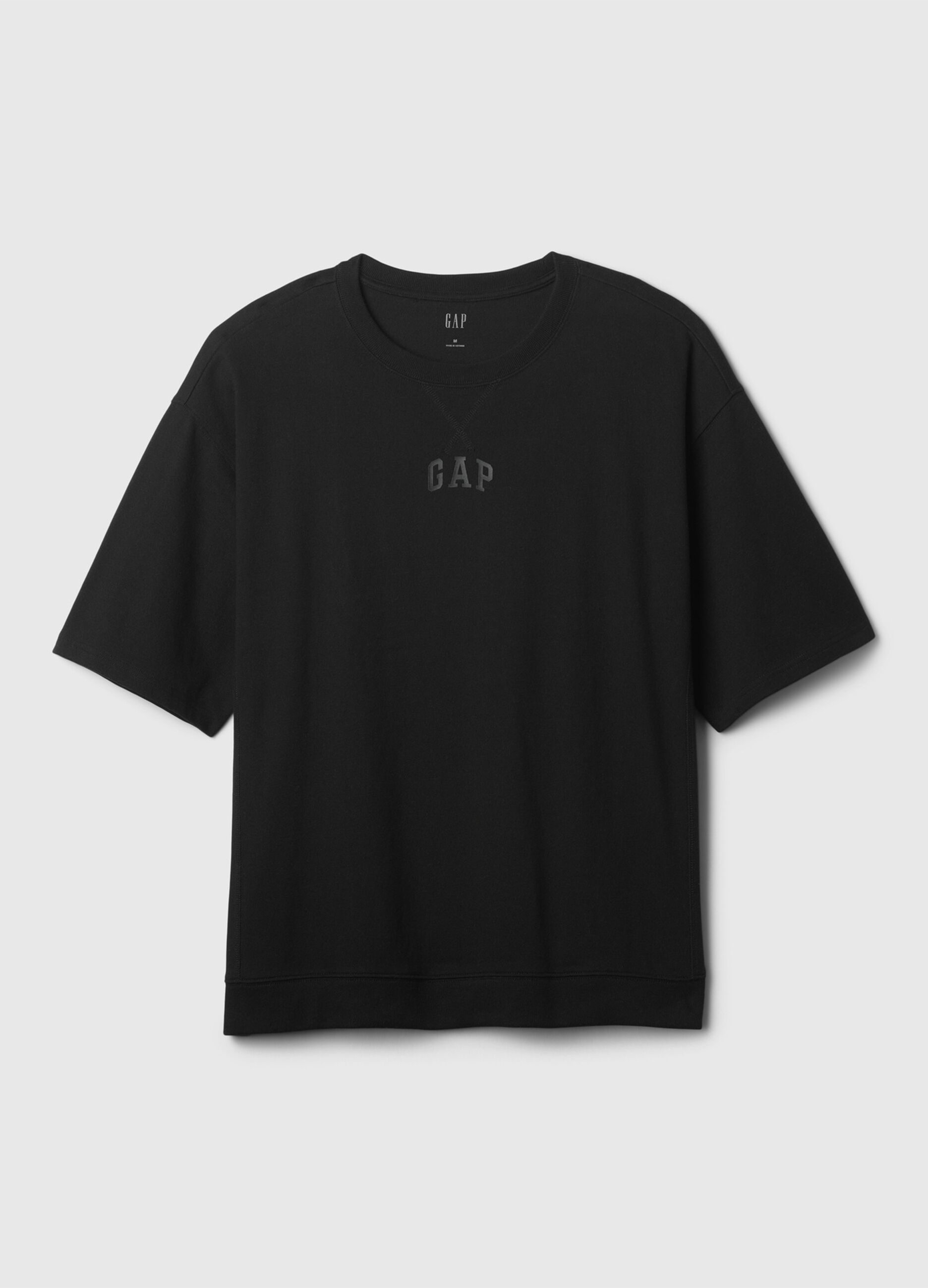 Fleece T-shirt with logo print