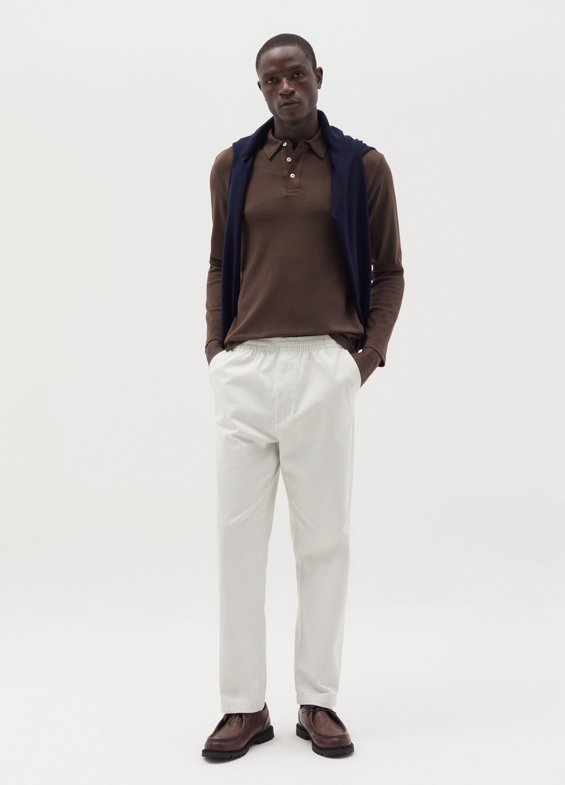 Chino trousers in stretch Oxford cotton