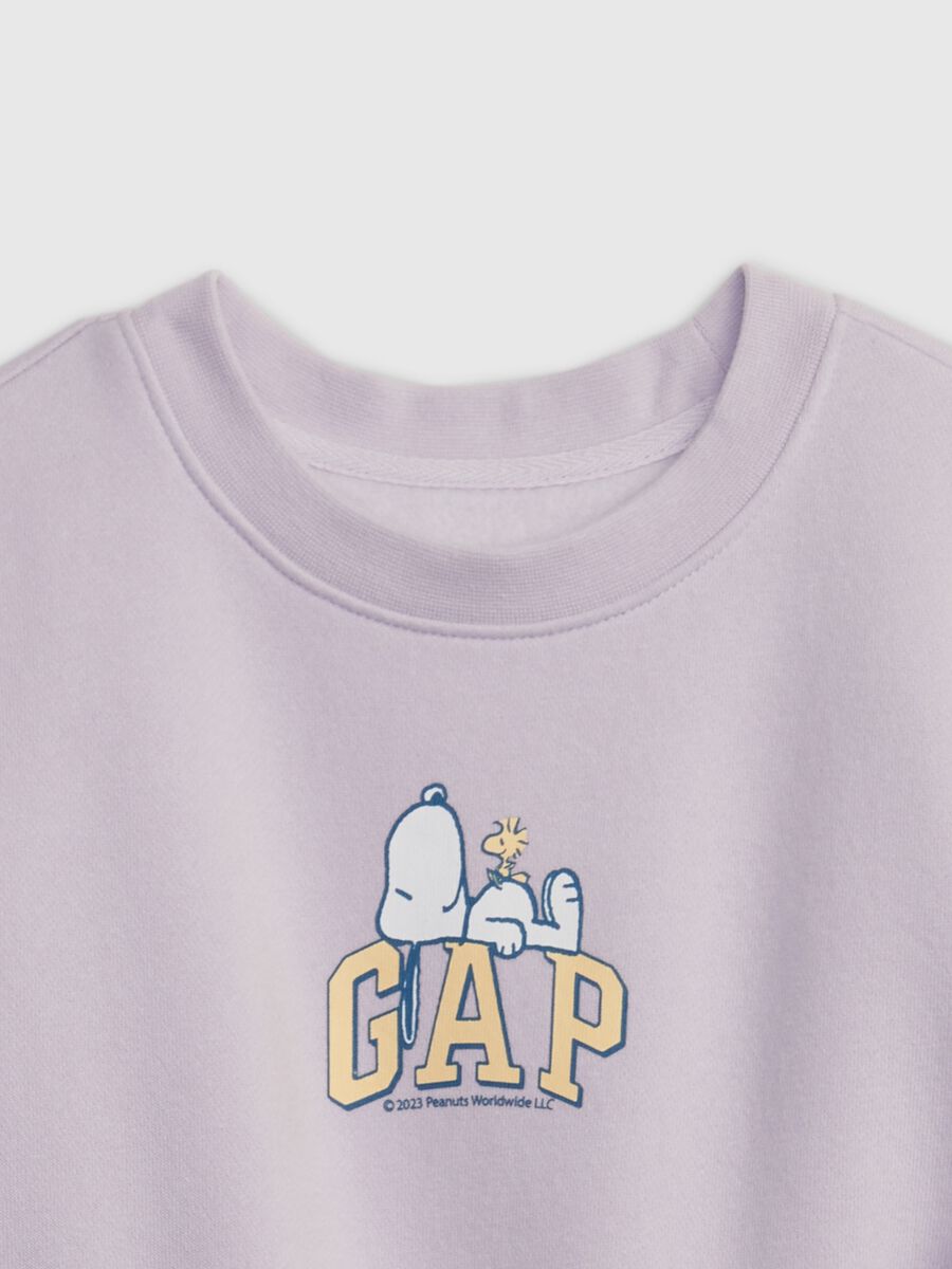 Sweatshirt with round neck and Snoopy Peanuts and logo print_2