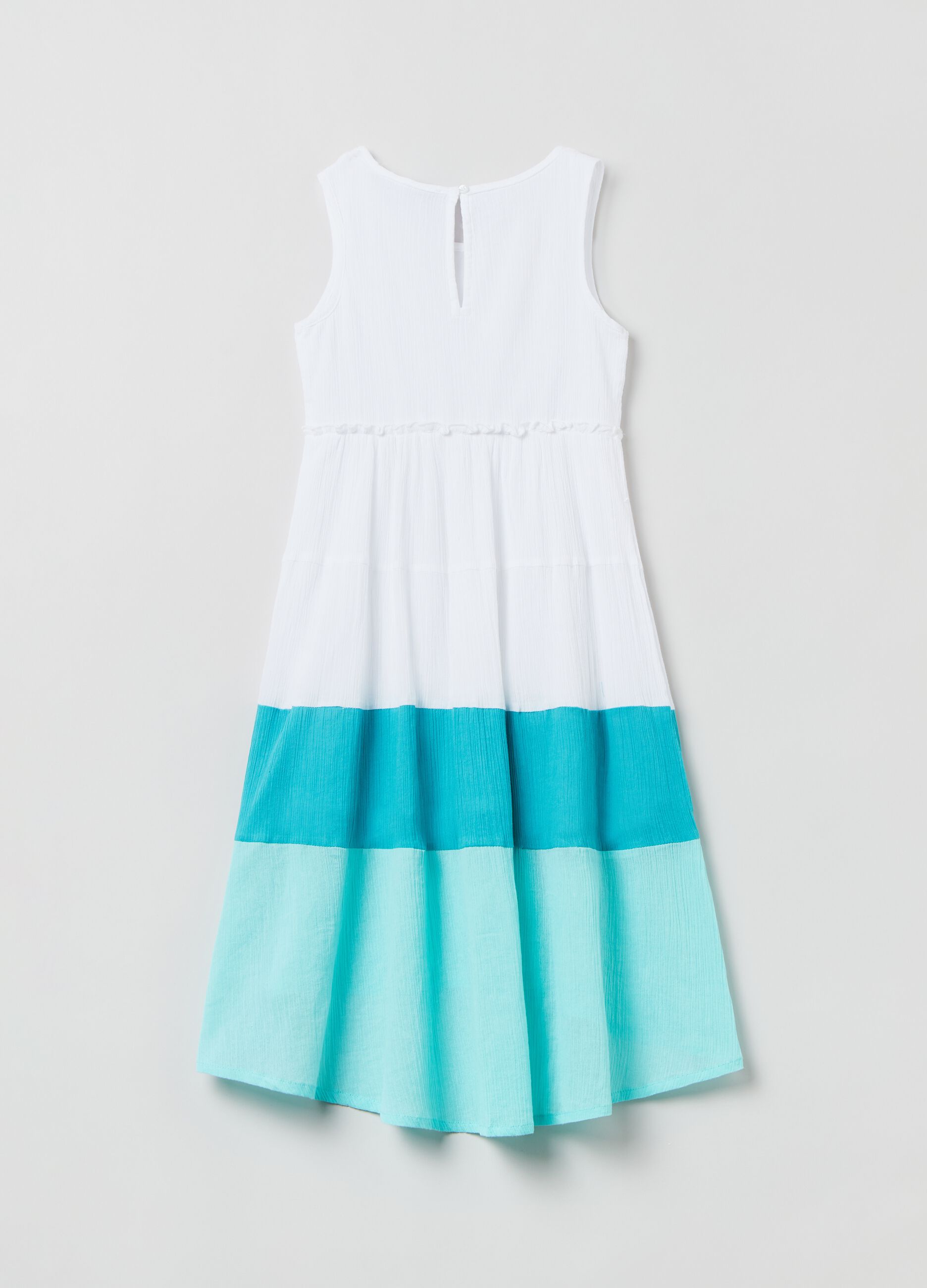 Colourblock tiered dress