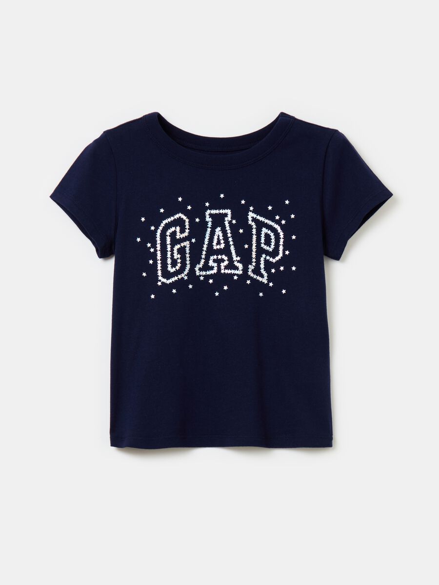T-shirt with logo print with small stars_0