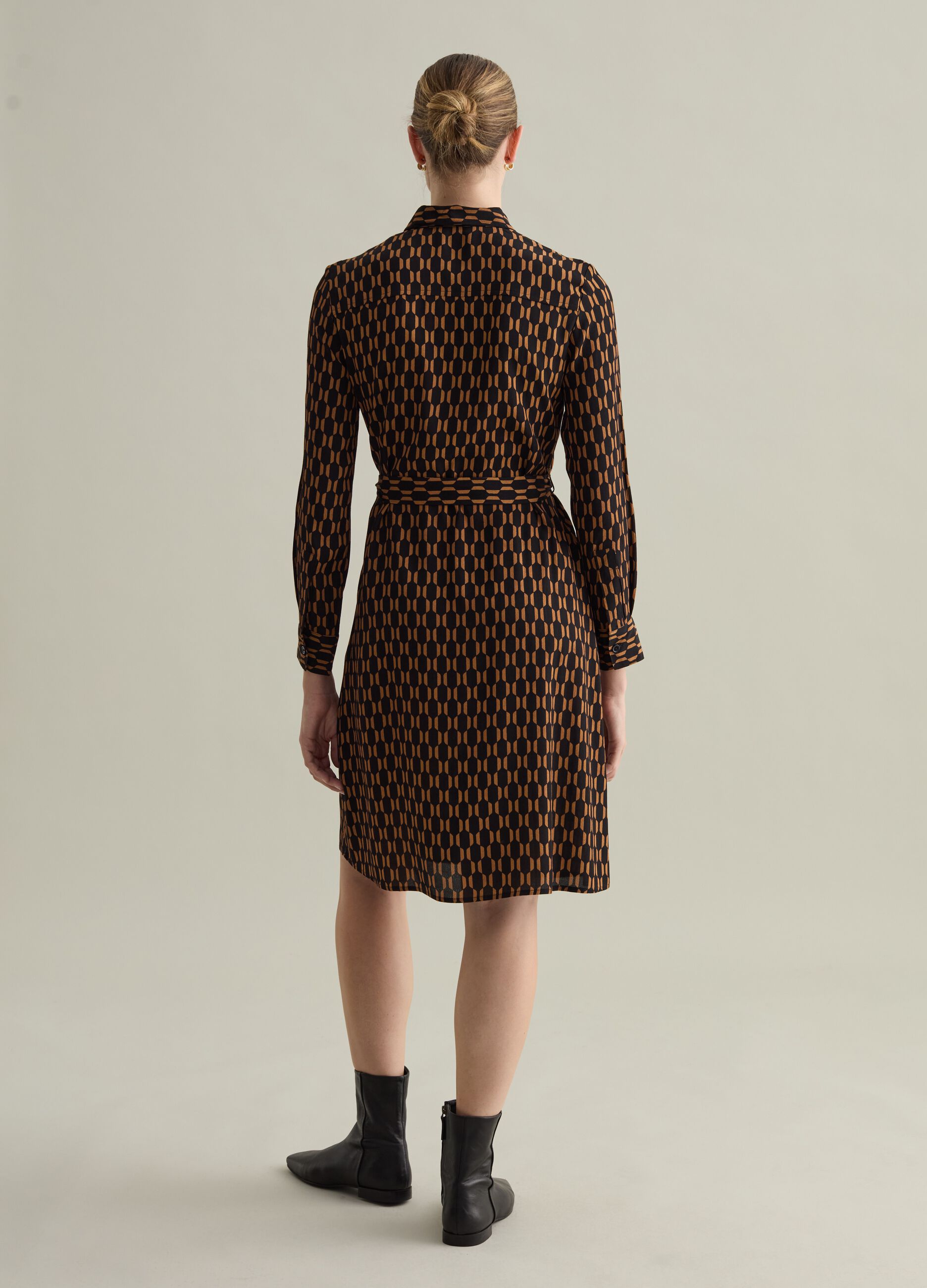 Contemporary shirt dress with belt