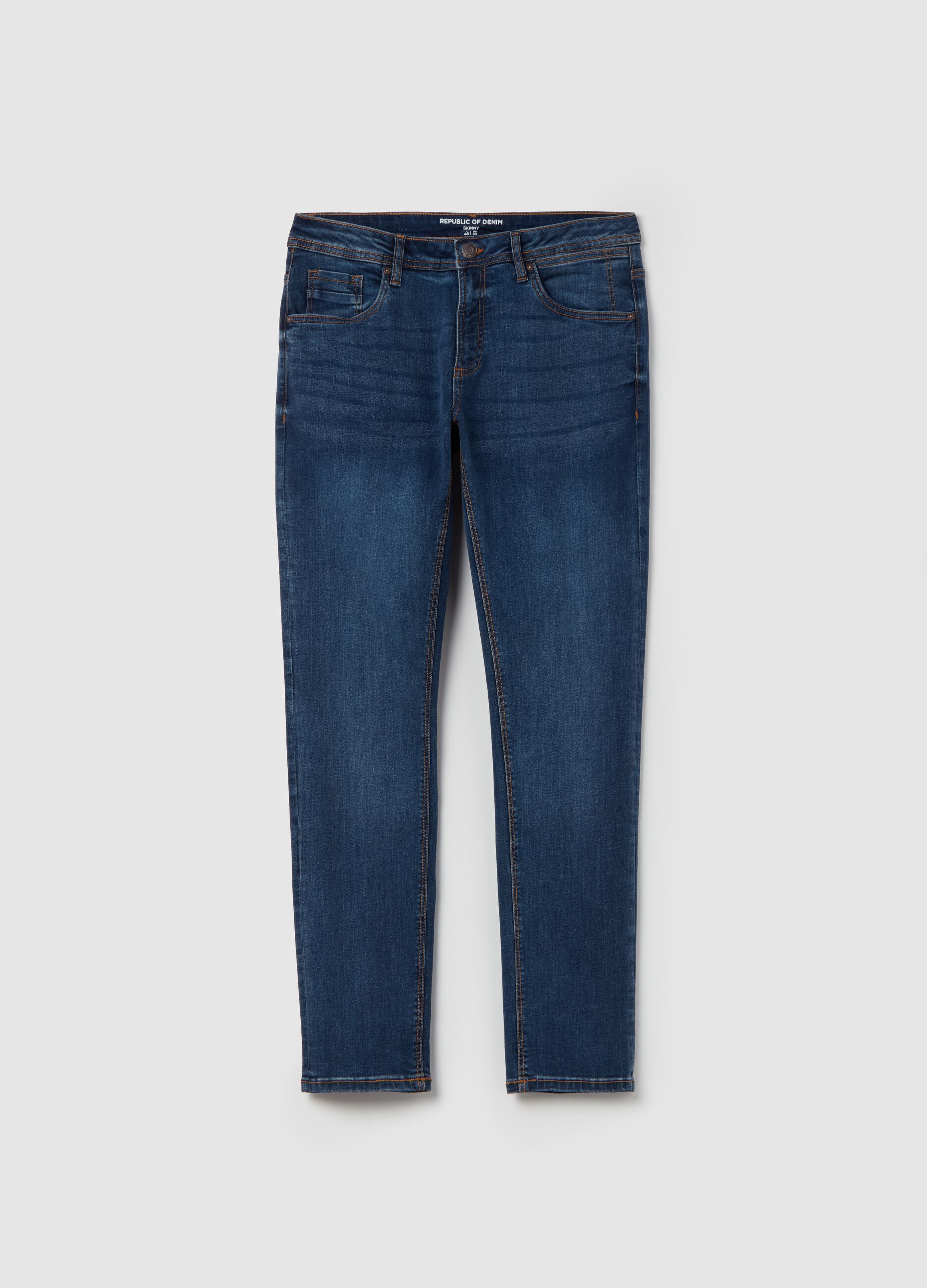 Jeans skinny fit con scoloriture