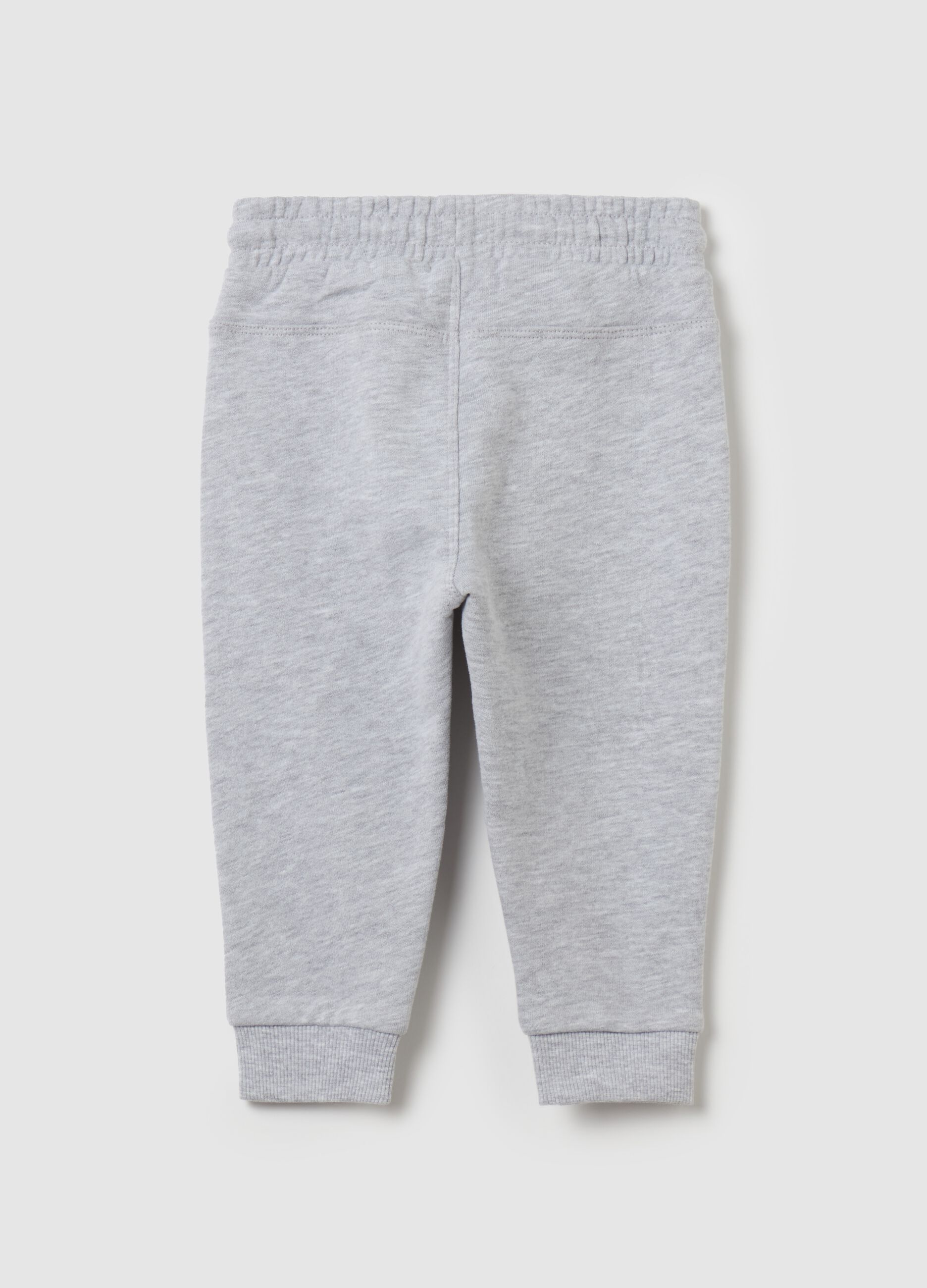 Fleece joggers with drawstring and print