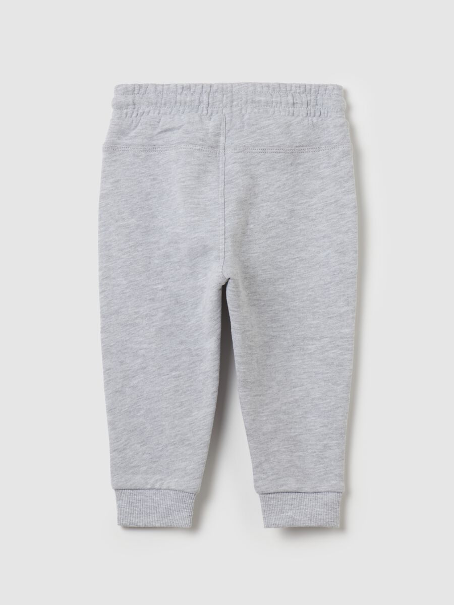 Fleece joggers with drawstring and print_1