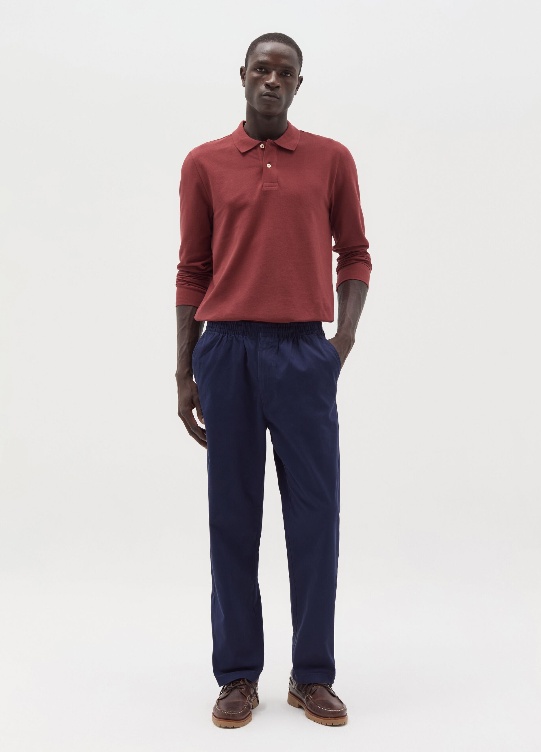 Chino trousers in stretch Oxford cotton