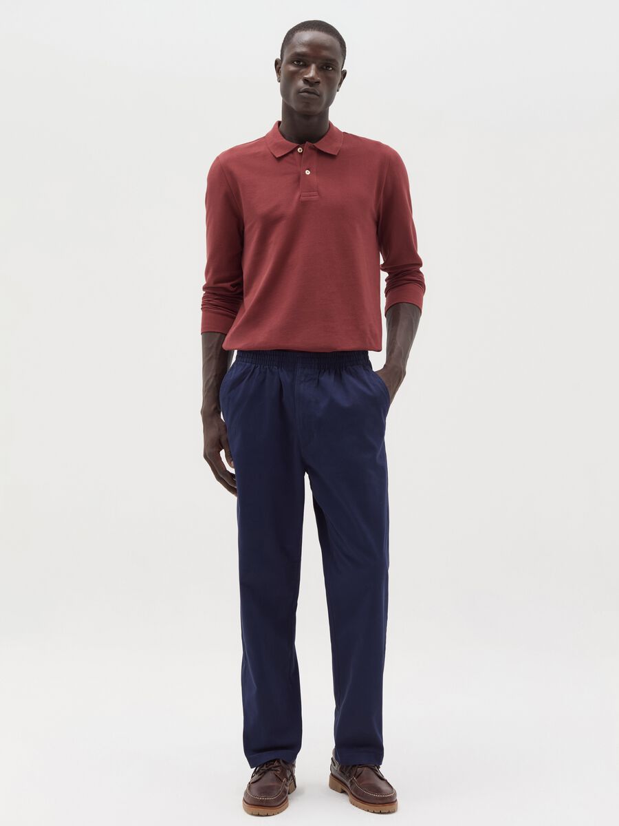 Chino trousers in stretch Oxford cotton_0