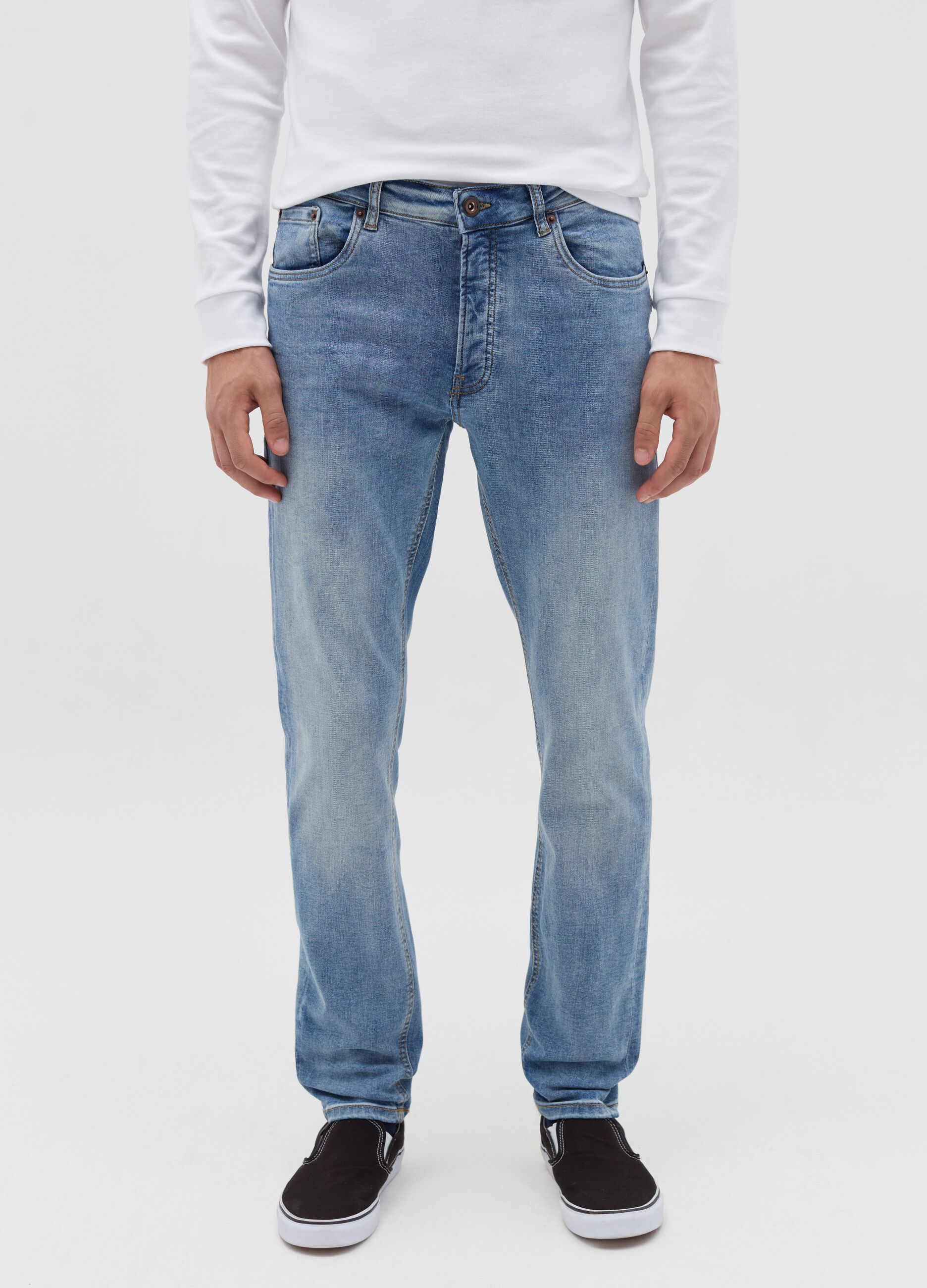 Slim-fit premium jeans in DualFX cotton