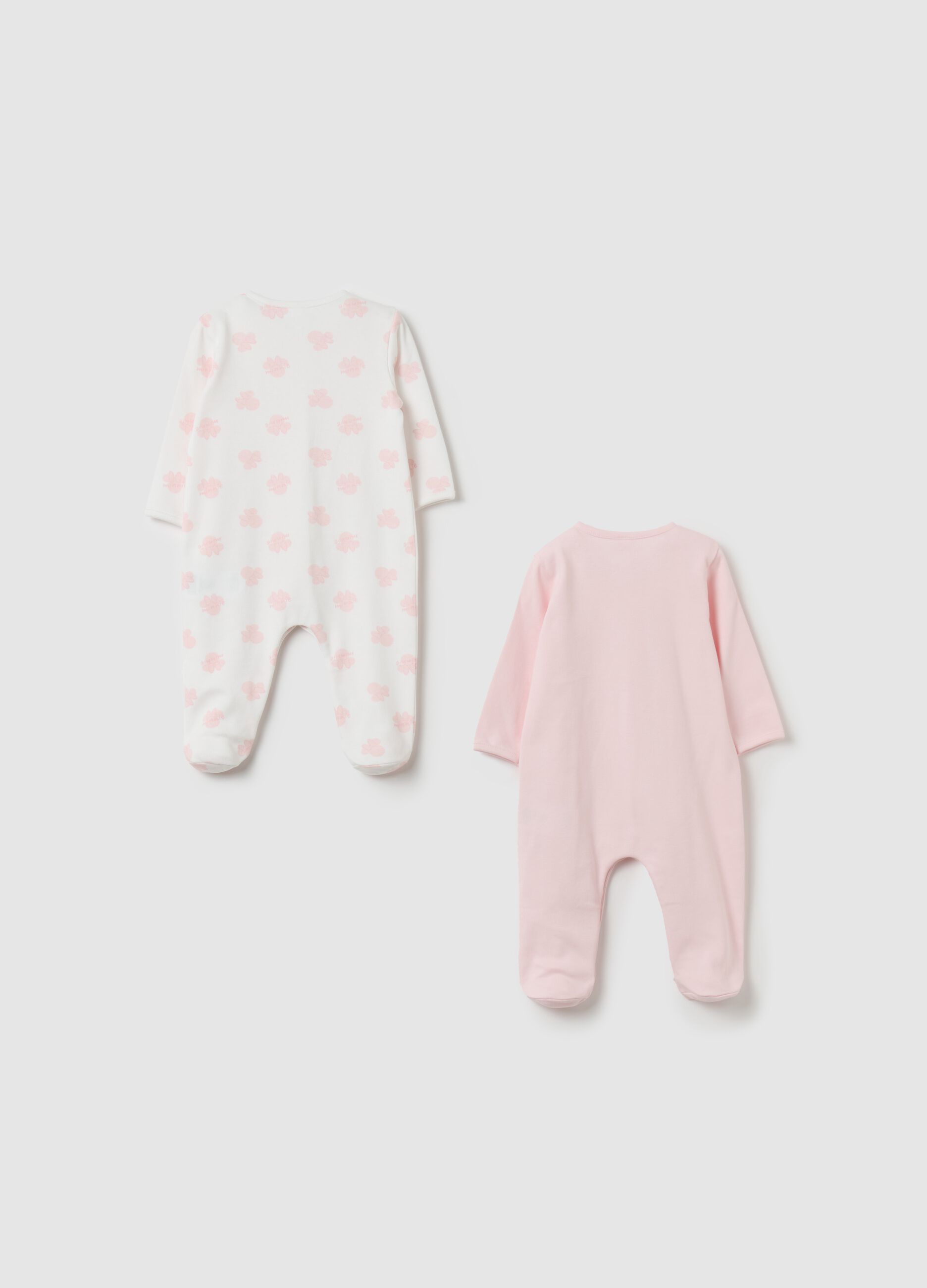 Two-pack onesies in organic cotton with Minnie Mouse print