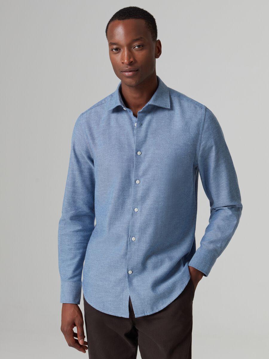 Shirt in chambray flannel_1