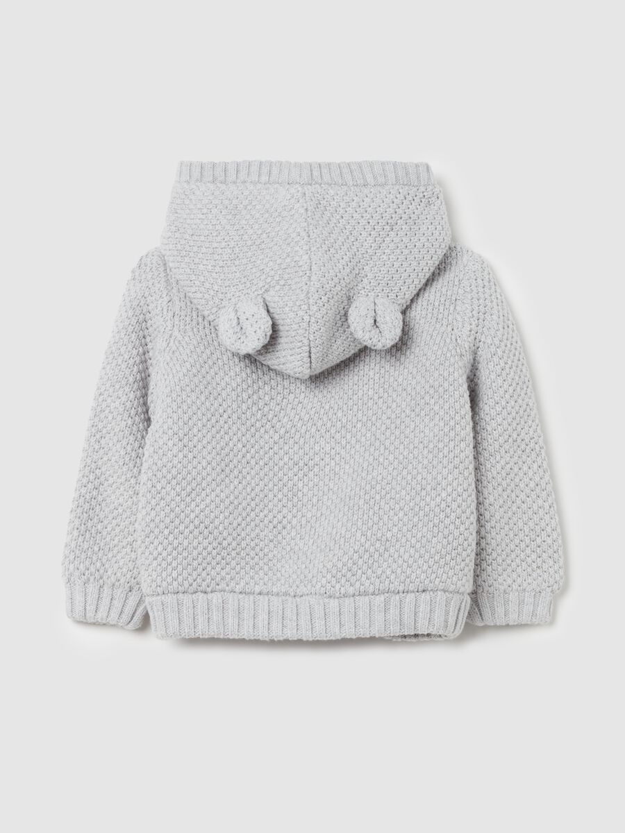 Giacca in maglia con cappuccio interno in sherpa_1