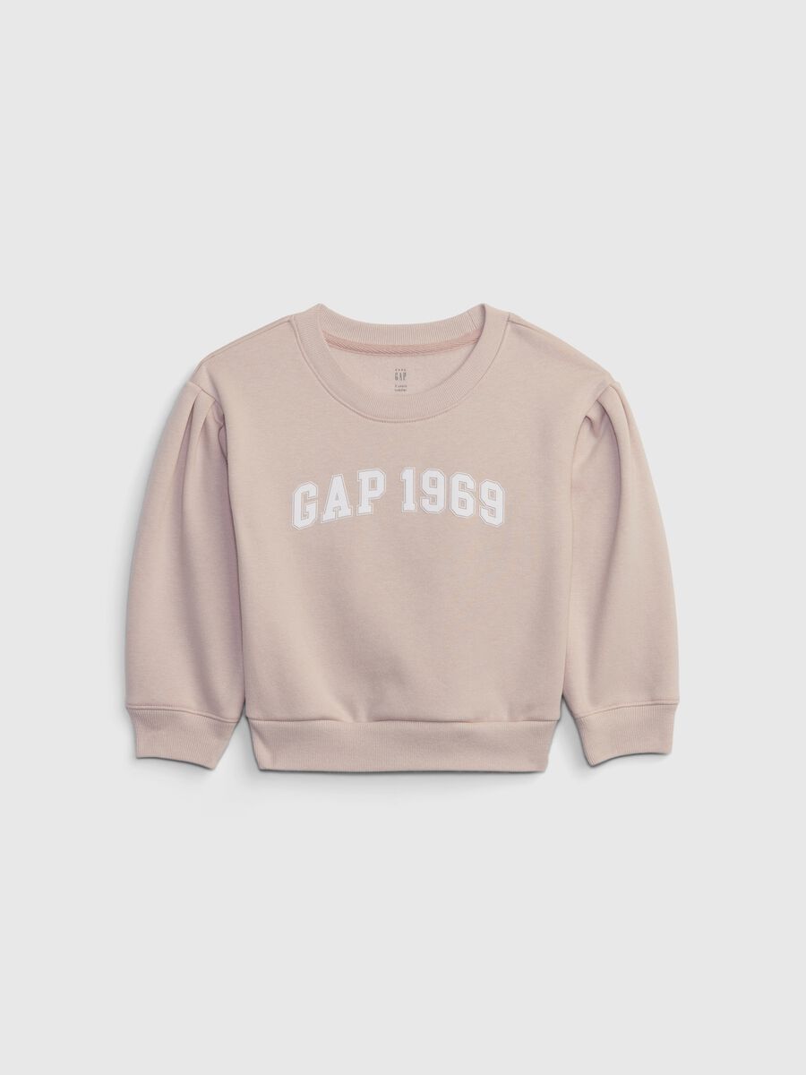 Cotton sweatshirt with logo print_0