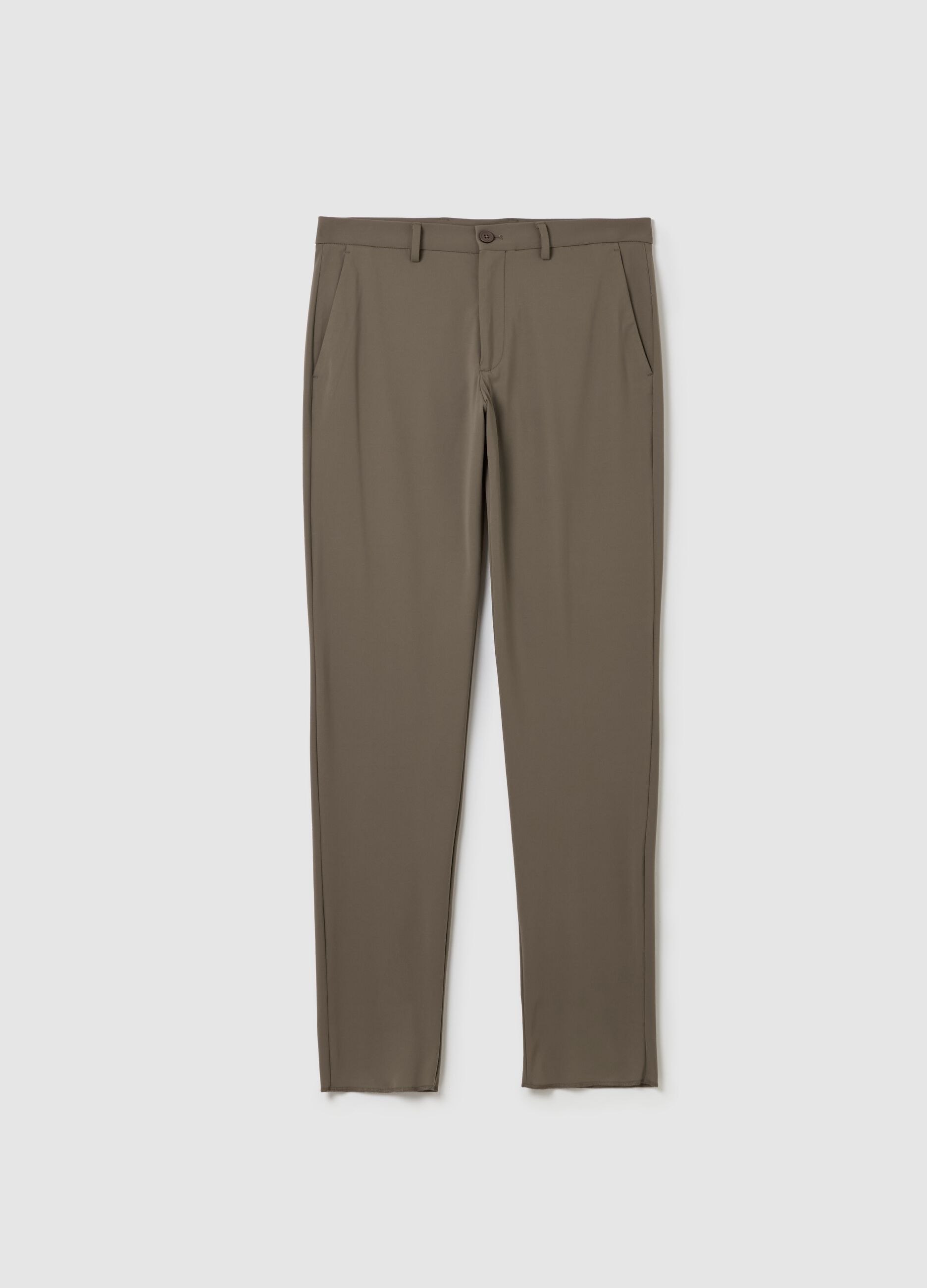 Contemporary chino trousers in technical fabric