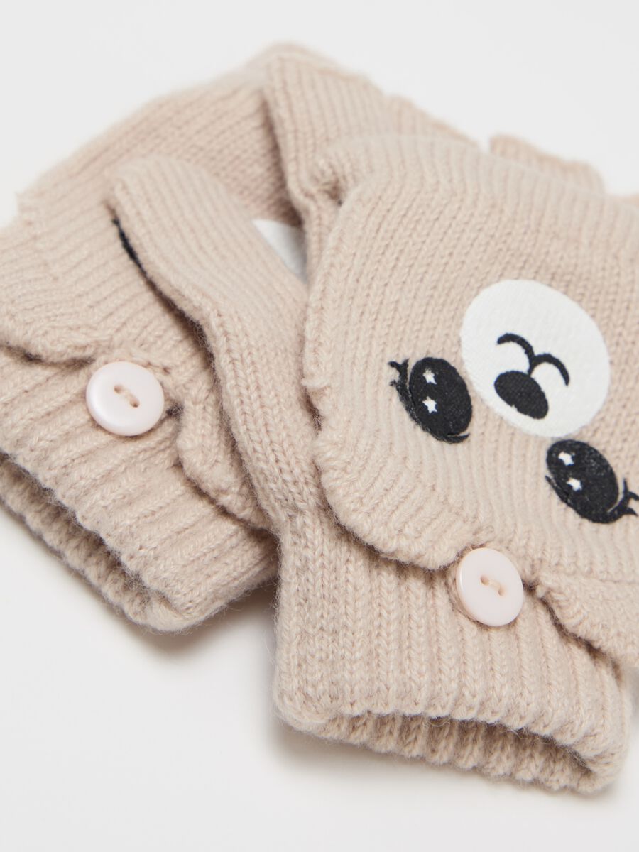 Half-finger gloves with animal design_1