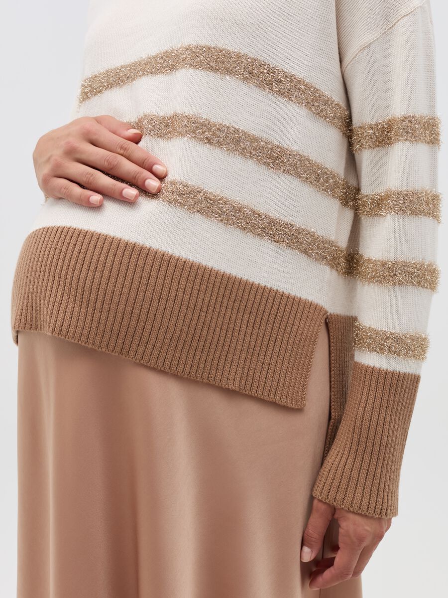 Striped maternity pullover with lurex_2