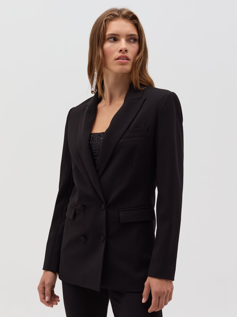 Double-breasted stretch blazer_1