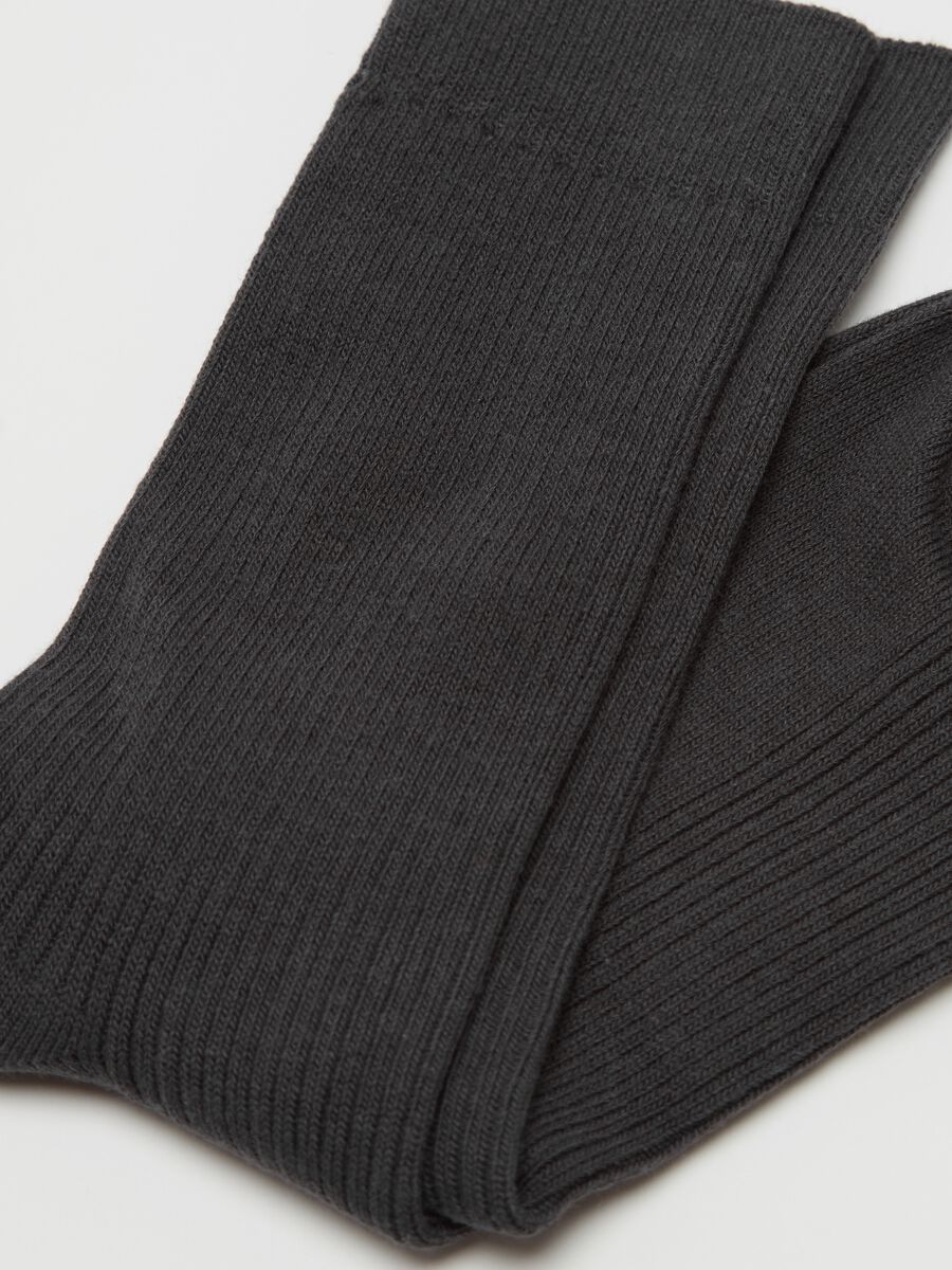 Stretch midi socks with ribbing_1