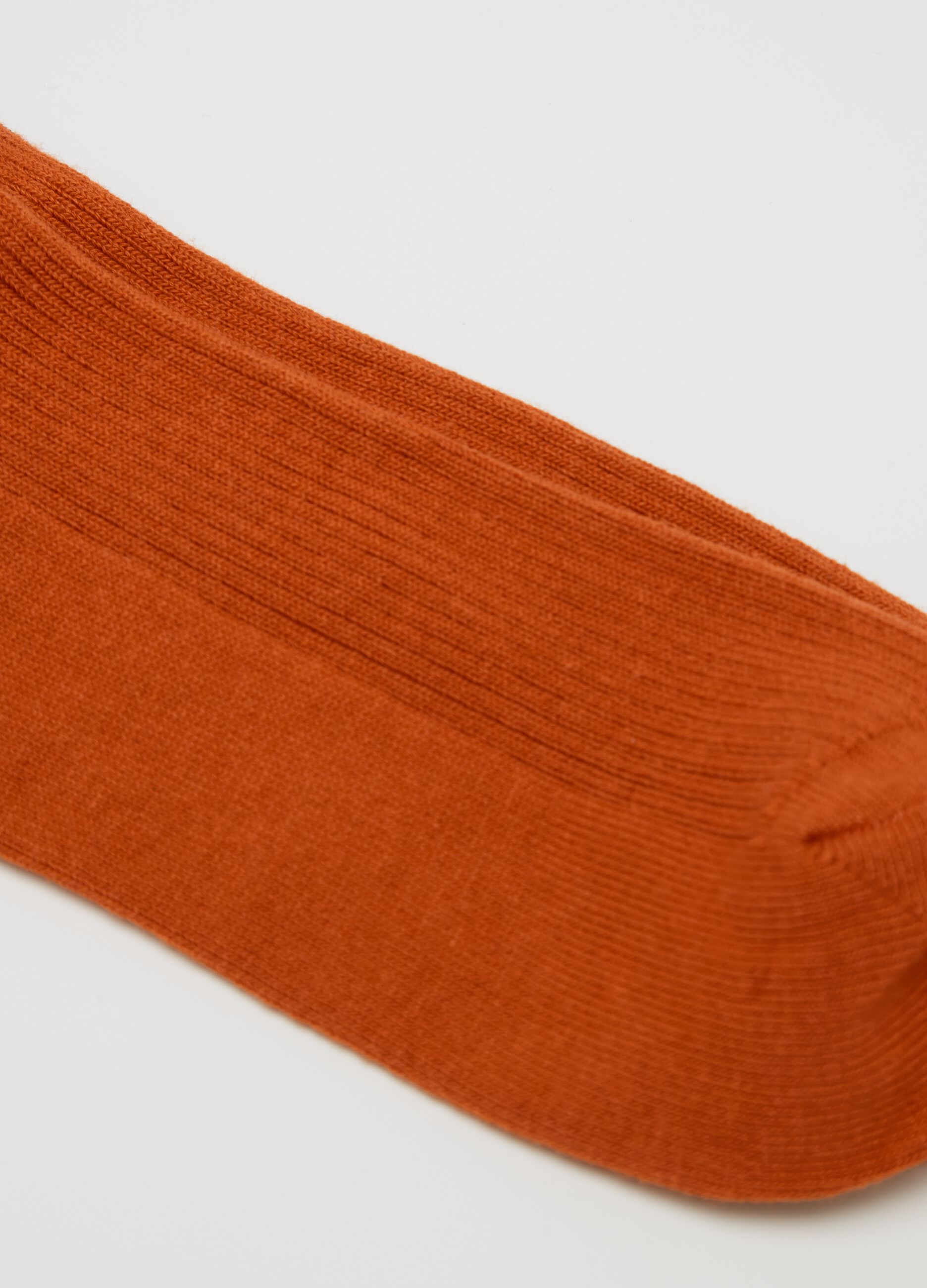 Stretch midi socks with ribbing