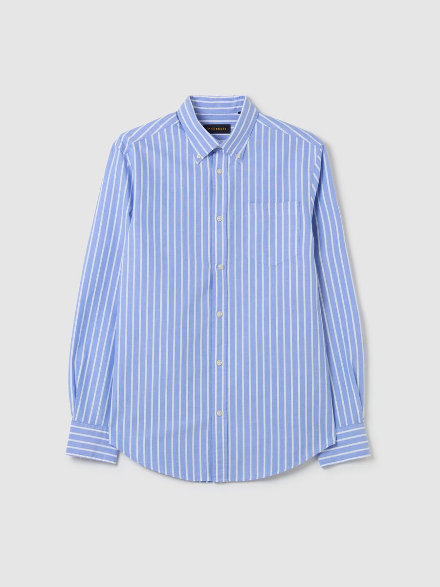 Regular-fit shirt in striped Oxford cotton_0