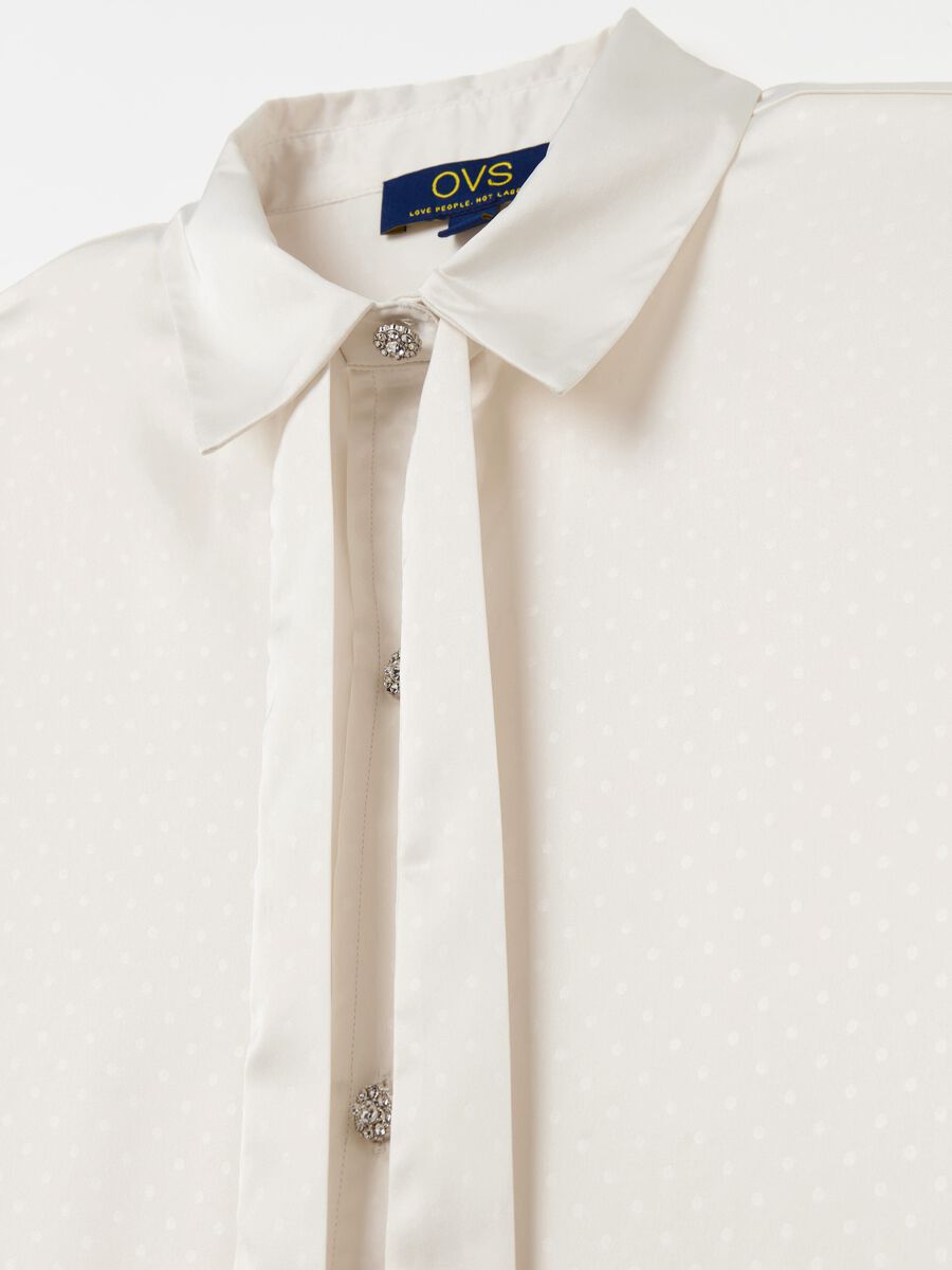 Blouse with foulard and jewel buttons_5