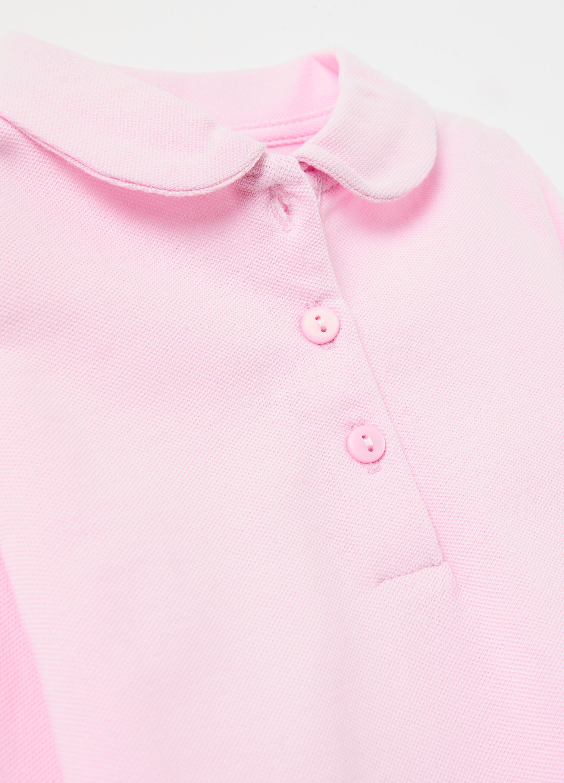 Long-sleeved polo shirt in organic cotton