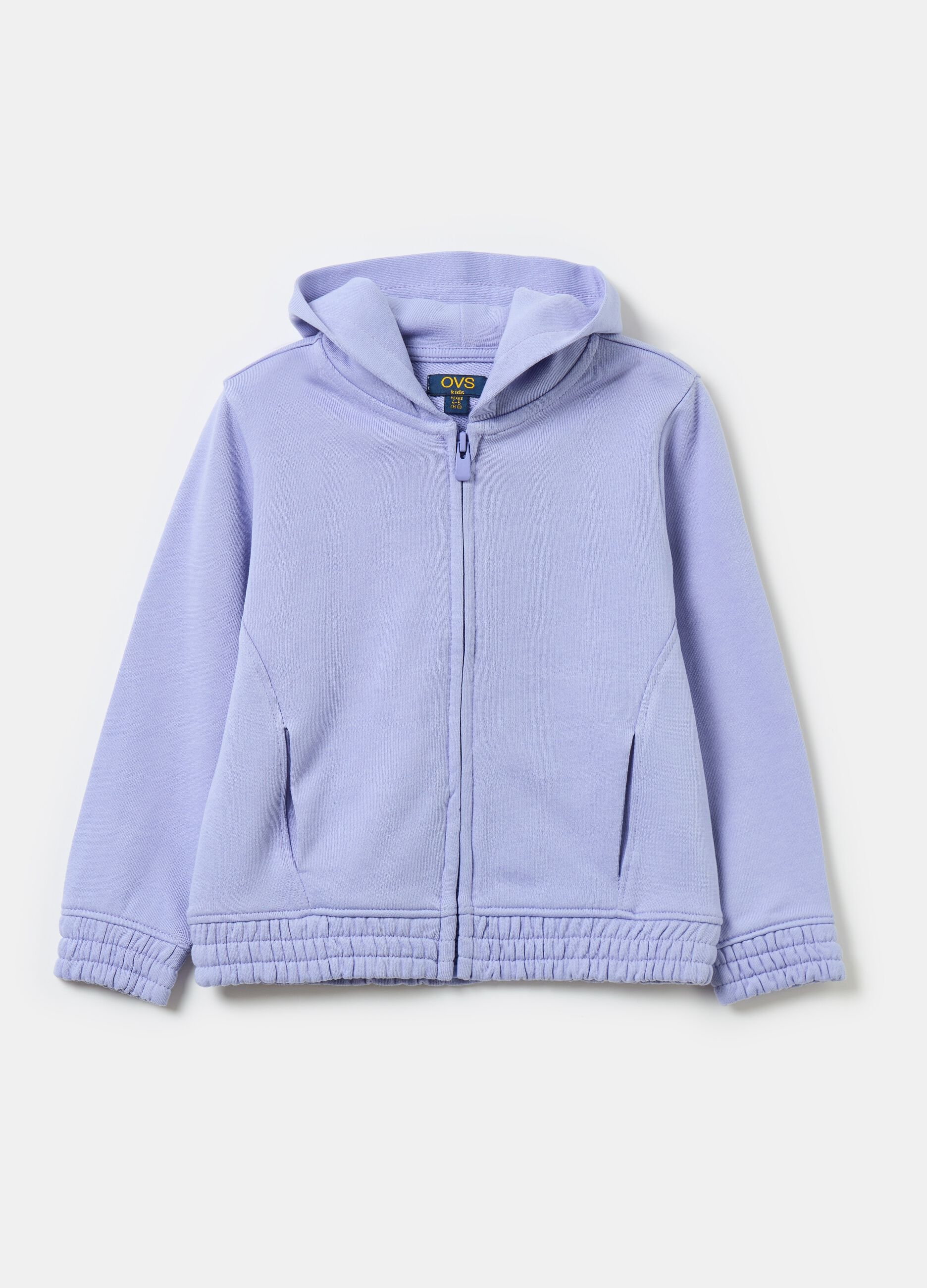 Essential organic cotton full-zip sweatshirt with hood