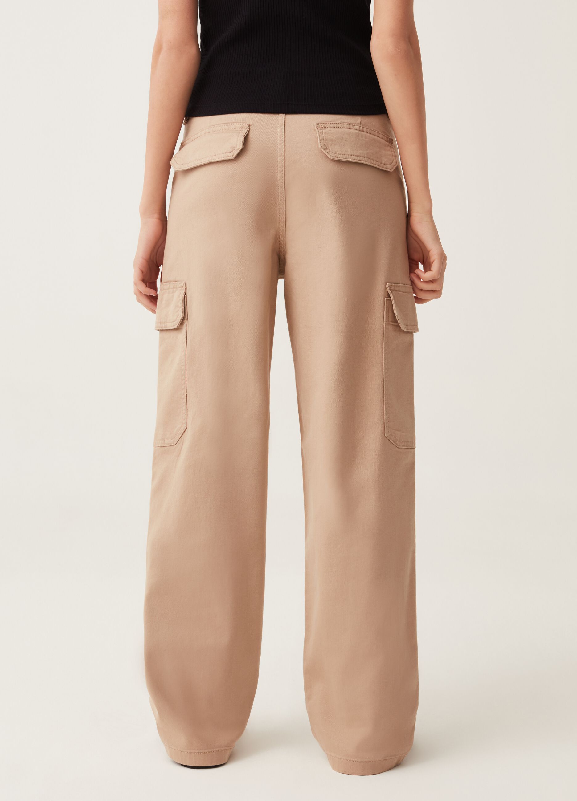 Stretch cotton cargo pants