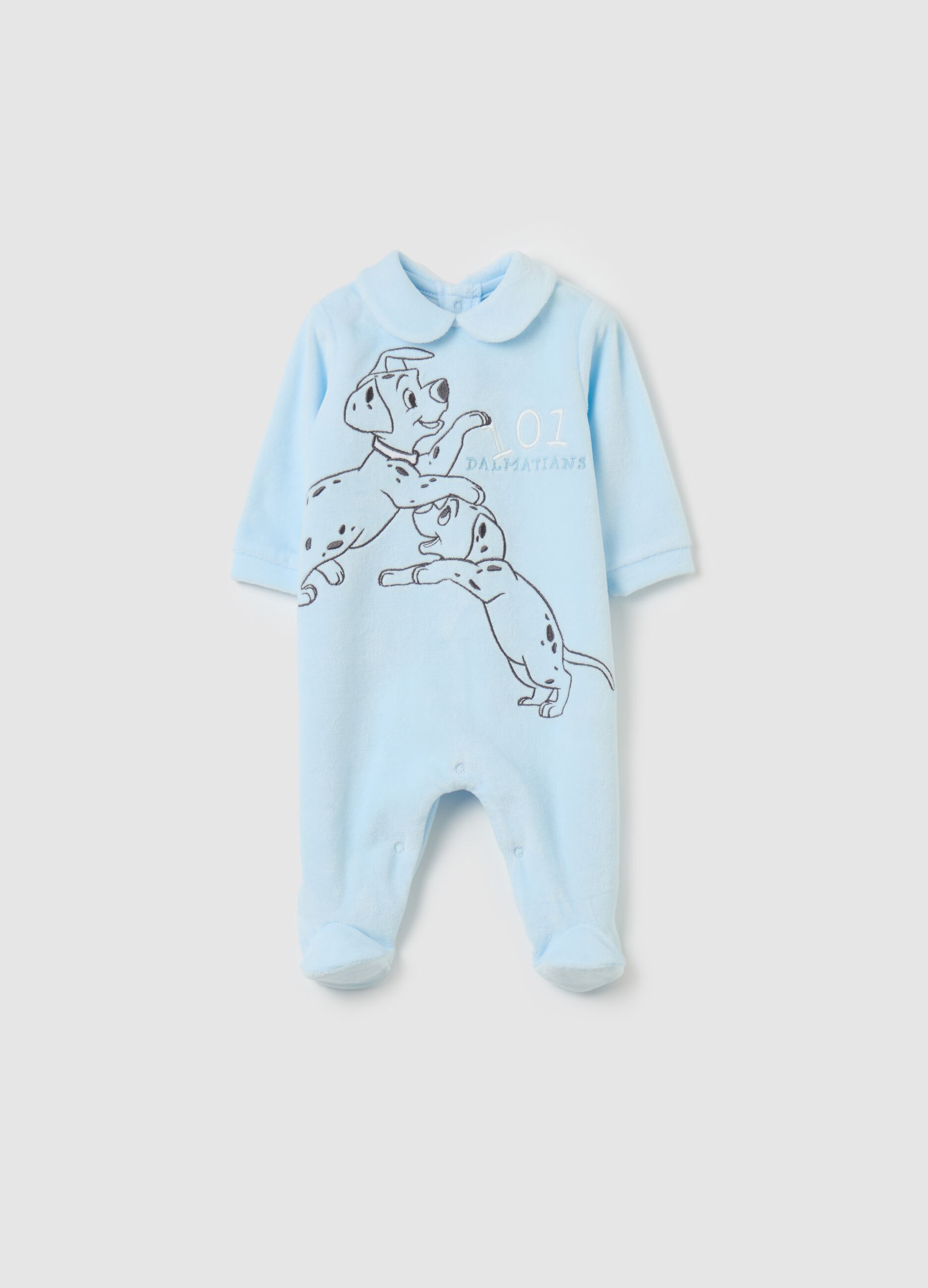 101 Dalmatians velour onesie with feet