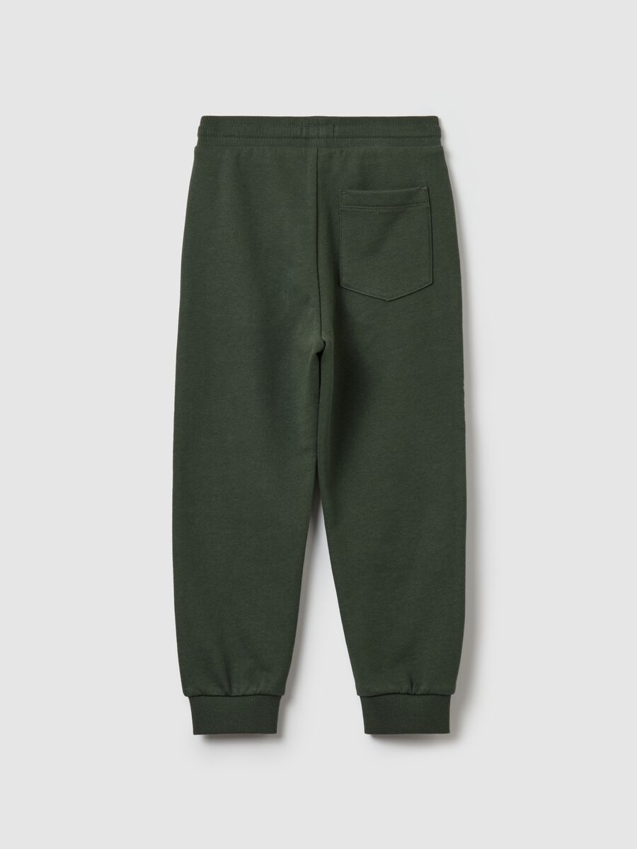 Fleece joggers with drawstring and print_1