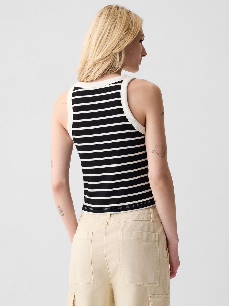 Ribbed crop tank top with halter neck_2